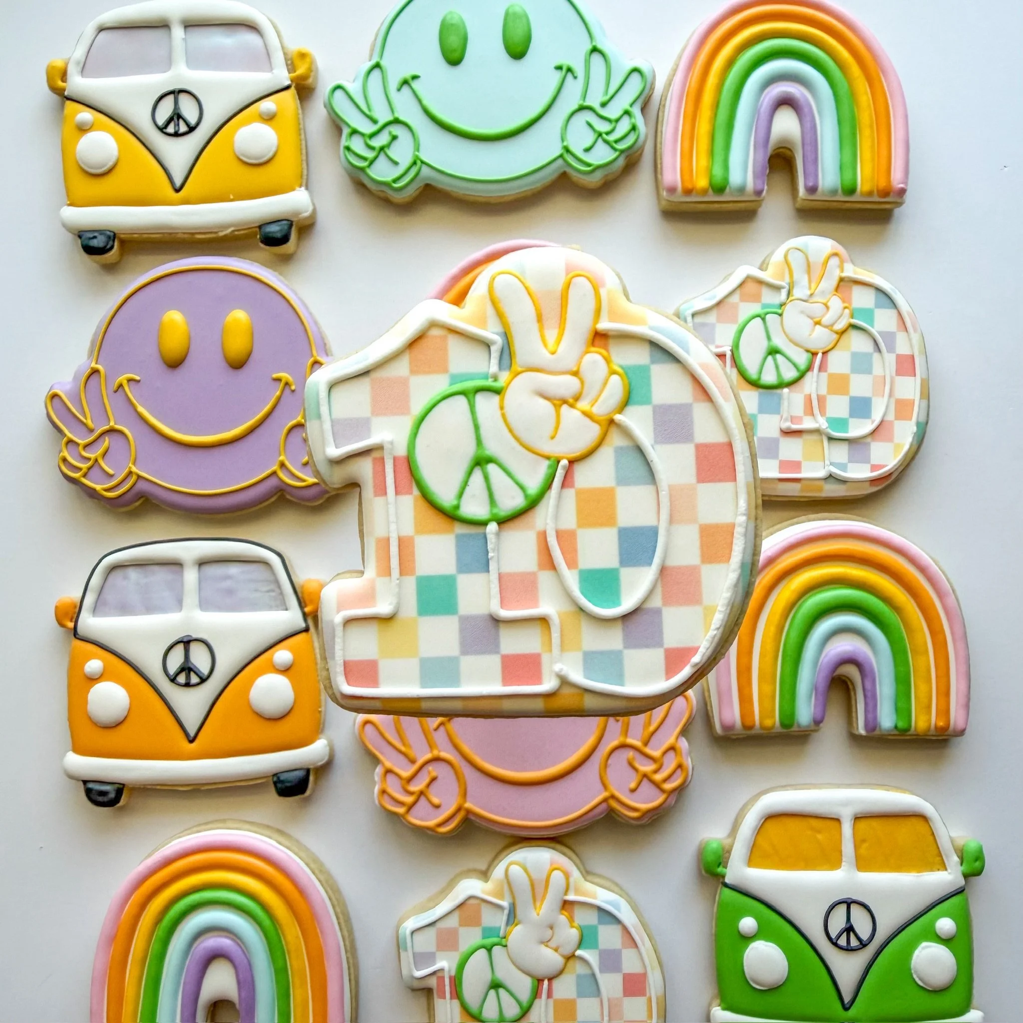International Volkswagen Bus Day? Far out &mdash; we&rsquo;re on board ✌️🌈🍪 #VolkswagenBus #VWBus #BirthdayCookies #CustomCookies #DecoratedCookies