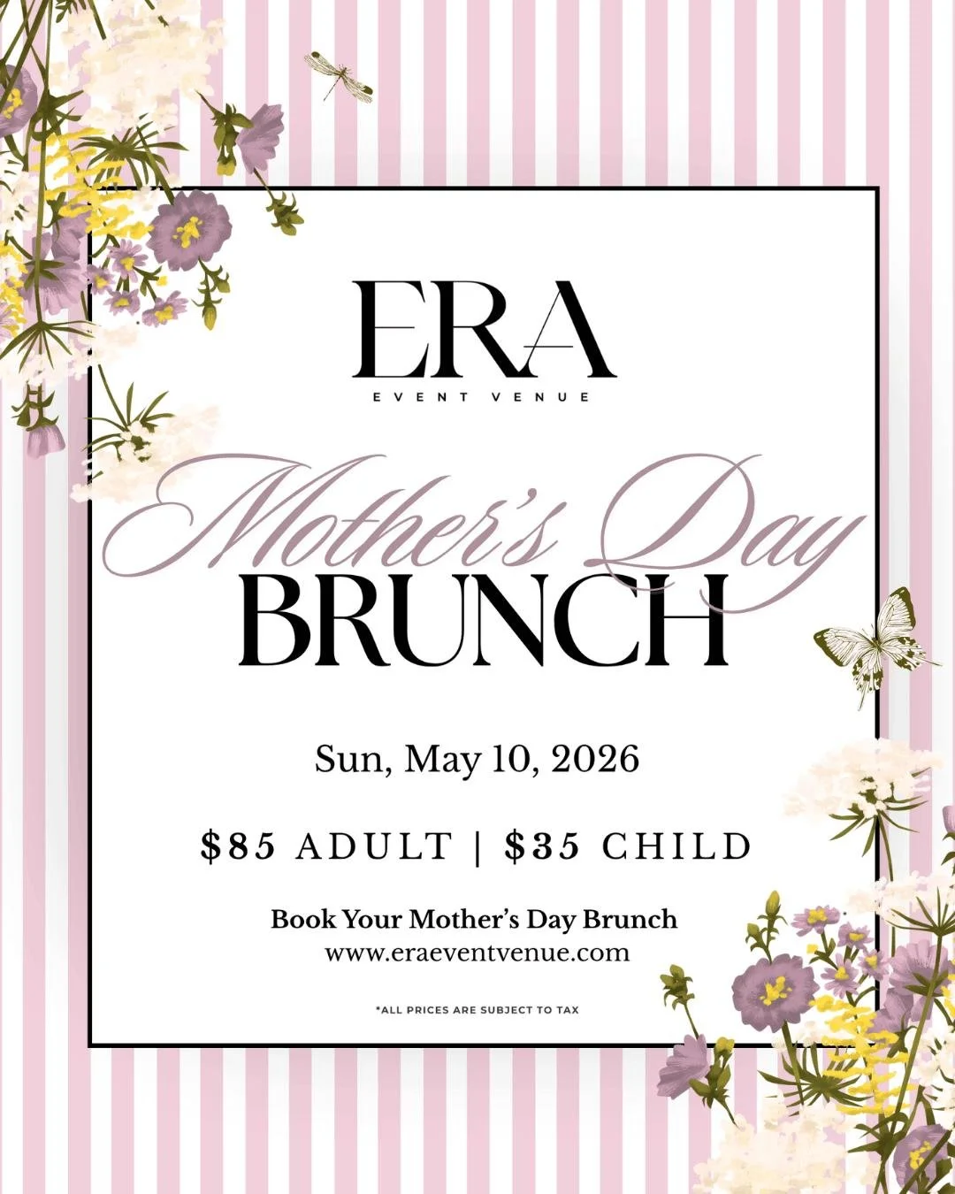 Celebrate the most important woman in your life with a morning made to feel special 💐

Join us at ERA Event Venue for a beautifully curated Mother&rsquo;s Day Brunch - where elegant details, delicious bites, and unforgettable moments come together. 