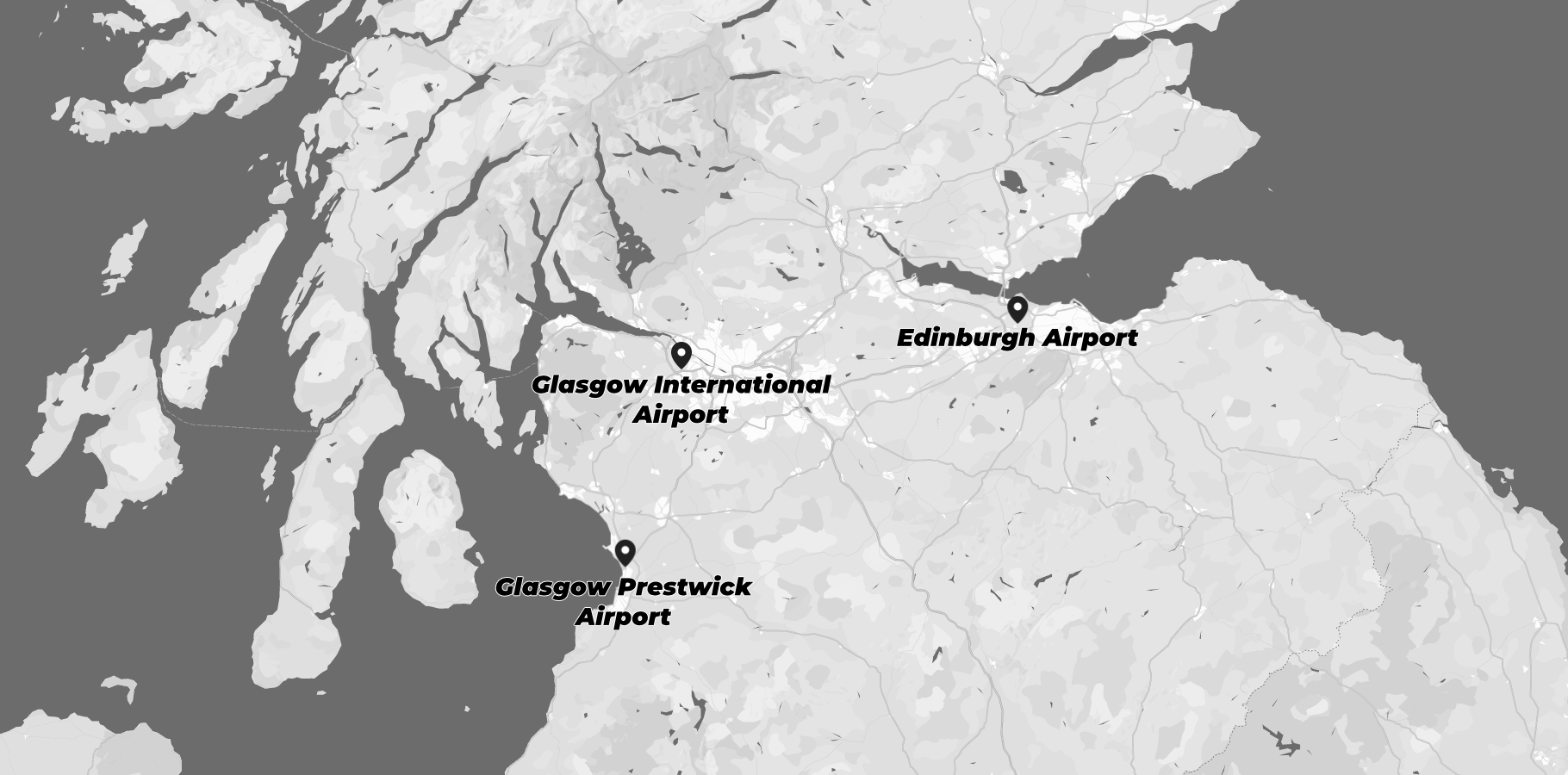 airport map of Scotland central belt