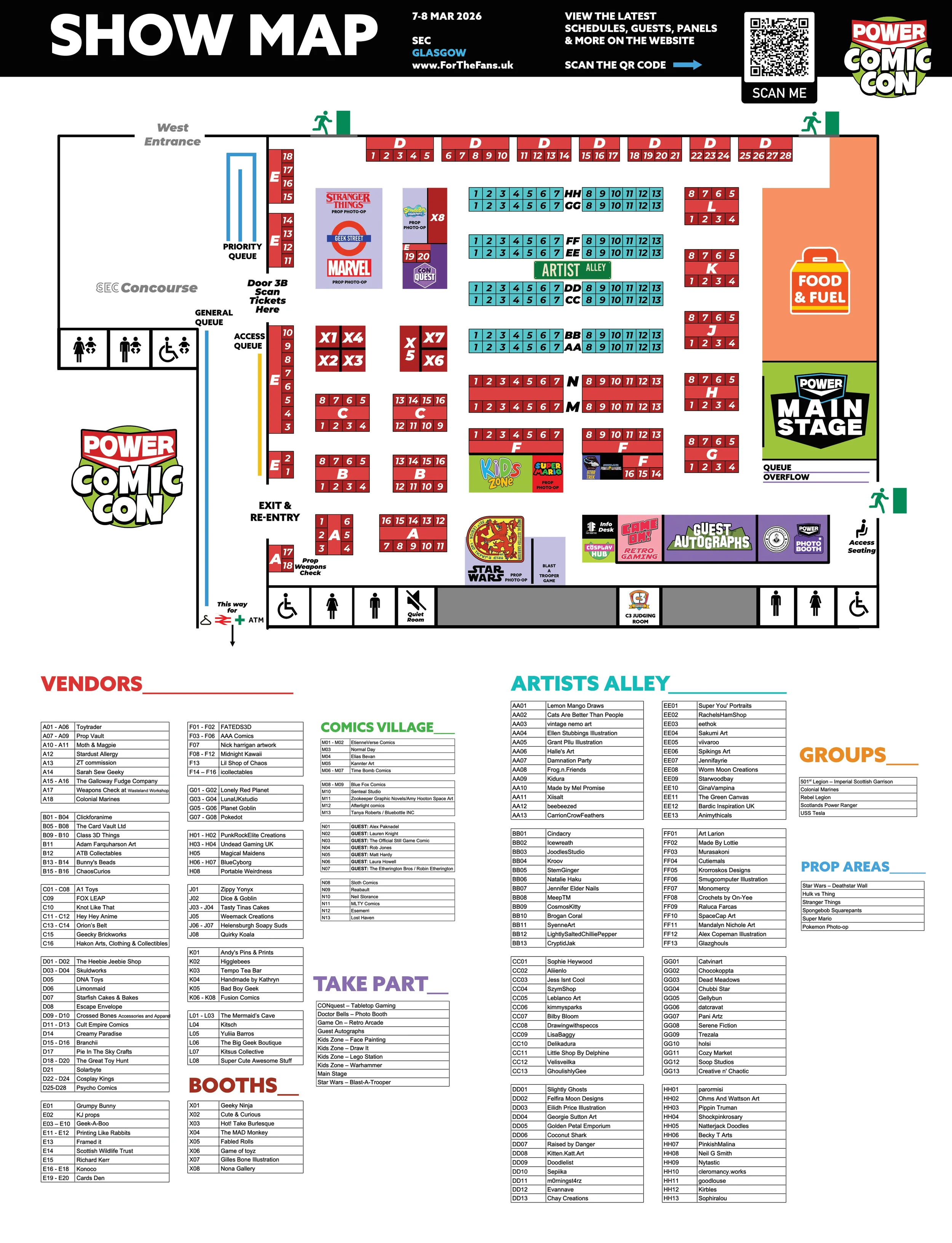Floorplan for POWER Con 2026 at the SEC