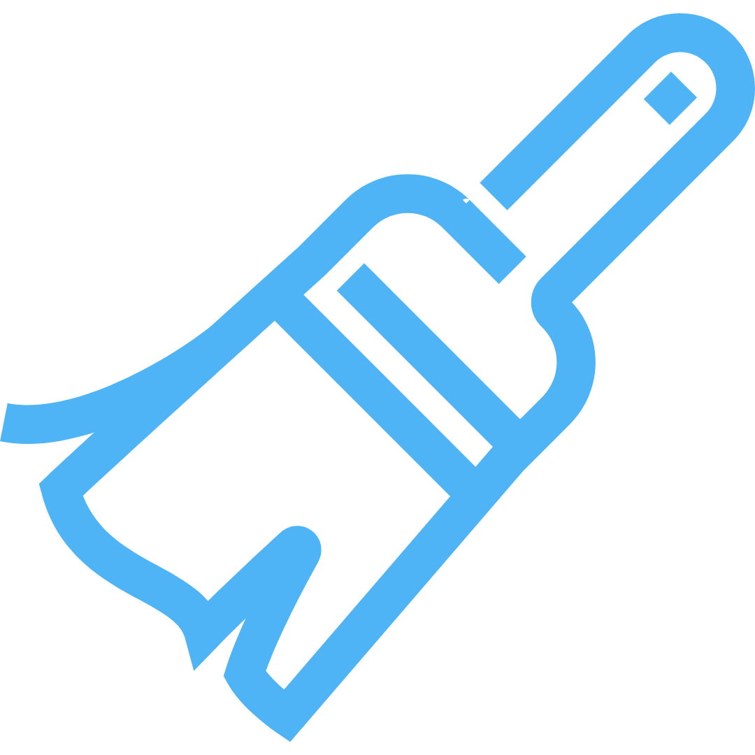 Outline of a hand holding a smartphone, depicted in blue against a black background.