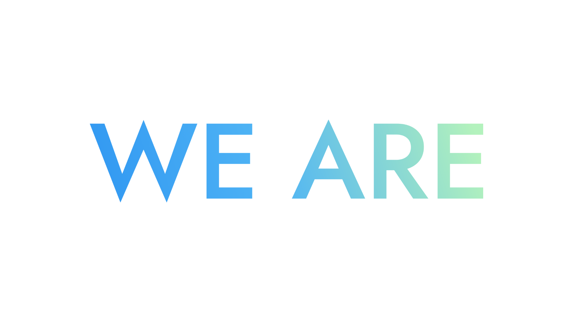 Colorful digital text spelling 'WEAR' with a gradient of blue, purple, and green hues on a black background.