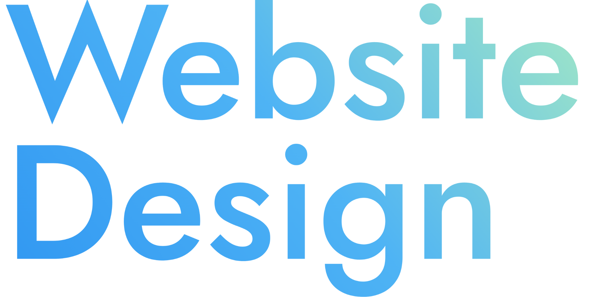 Stylized text reading 'Website Design' in a gradient blue color.