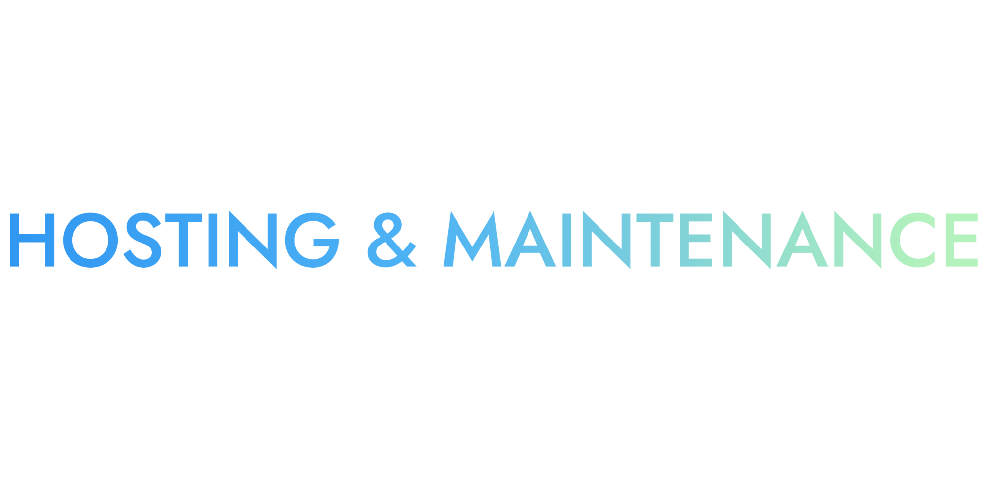 3D text reading 'Hosting & Management & Finance' in blue and green gradient with a glitch effect on a black background.