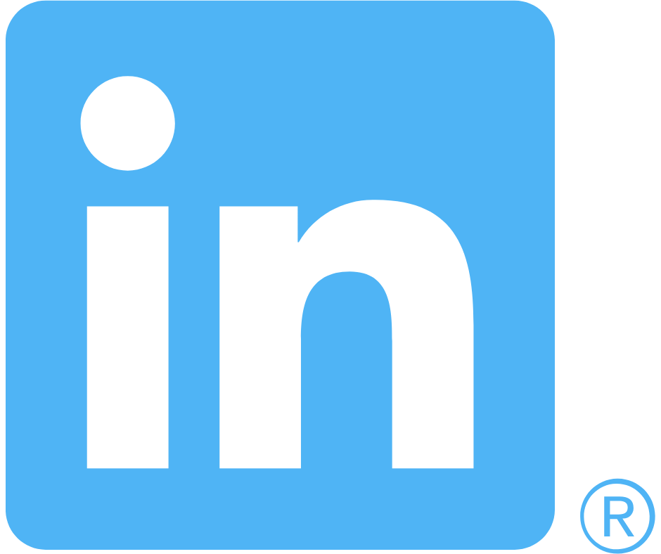LinkedIn logo with a blue square background and white lowercase 'in' letters.