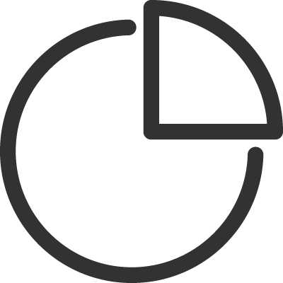 Icon Tortendiagramm – Symbol für gezielte Einzelleistungen wie Logo oder Schild