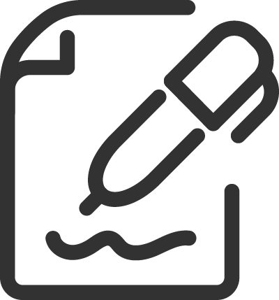 Icon Stift und Formular – Symbol für Anfrage über Kontaktformular