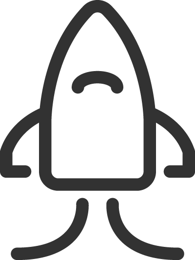 Icon Rakete – Symbol für den Praxisstart mit Logo, Website und Printdesign