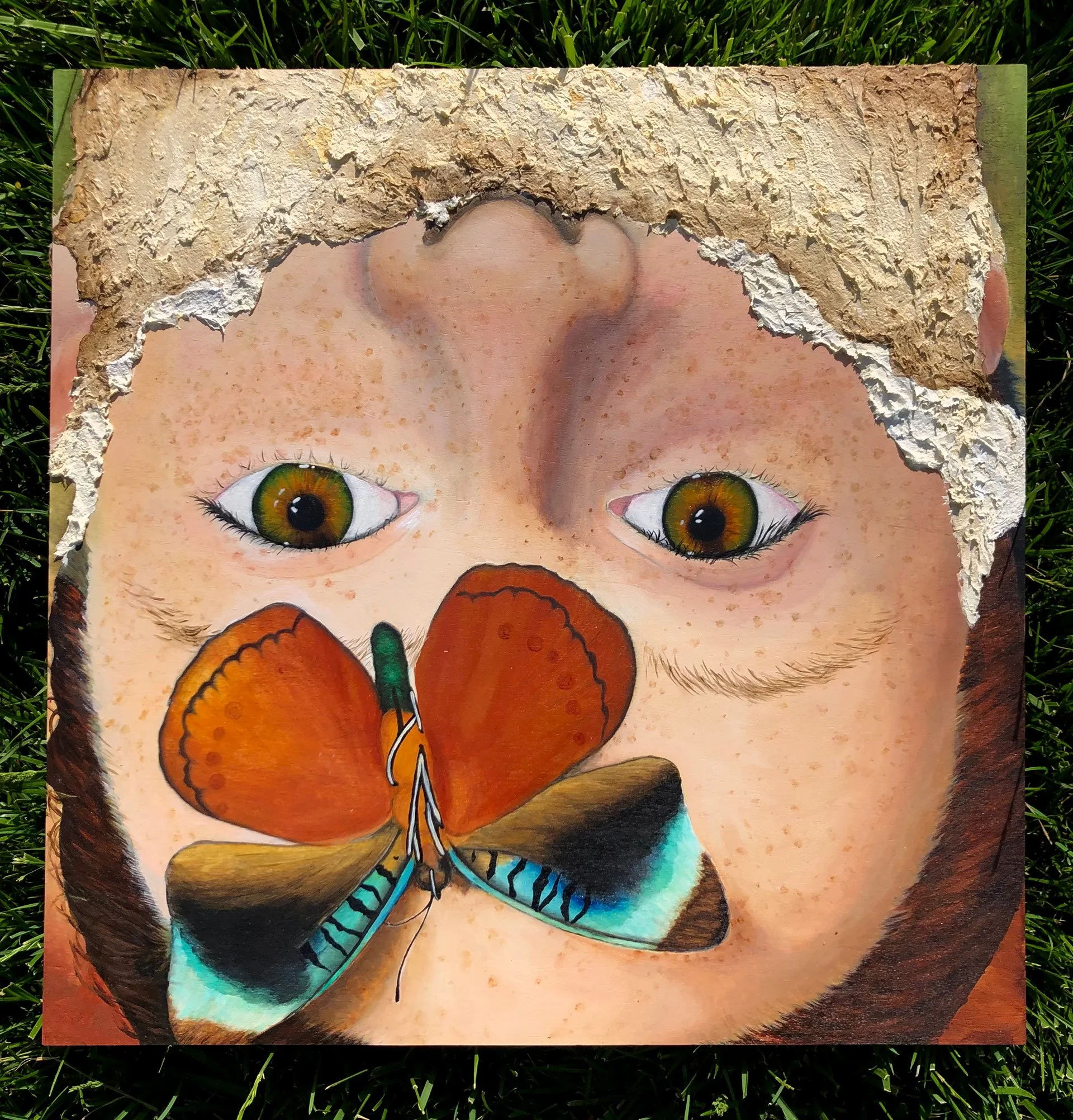 'Dead Butterfly'
Dimensions: 20in x 20in
Materials: Acrylic paint, fluid acrylic, and fiber paste on wood panel