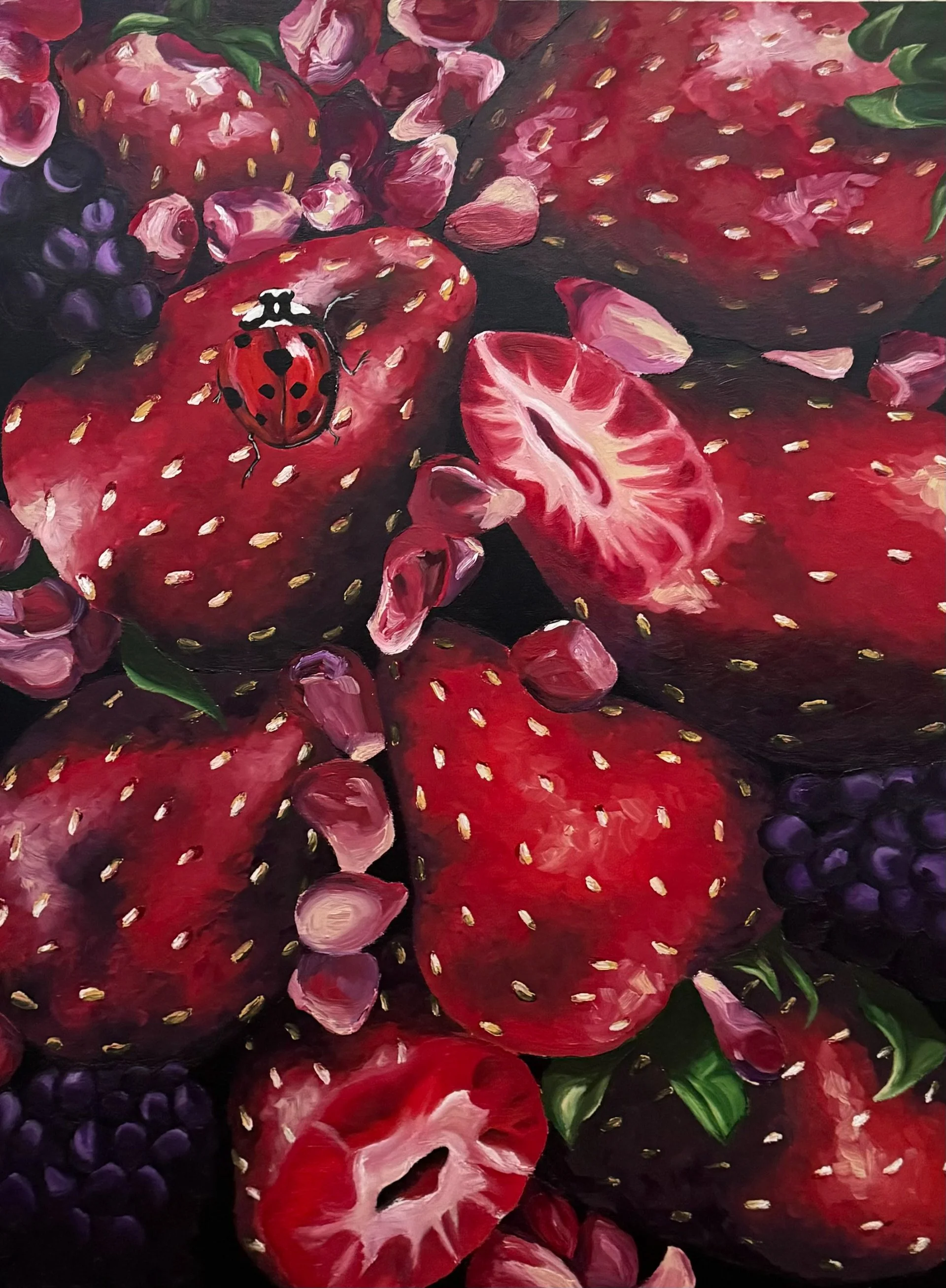 'Nature's Freckles'
Dimensions: 36in x 48in x 1in
Materials: Acrylic Paint and Modeling Paste on canvas