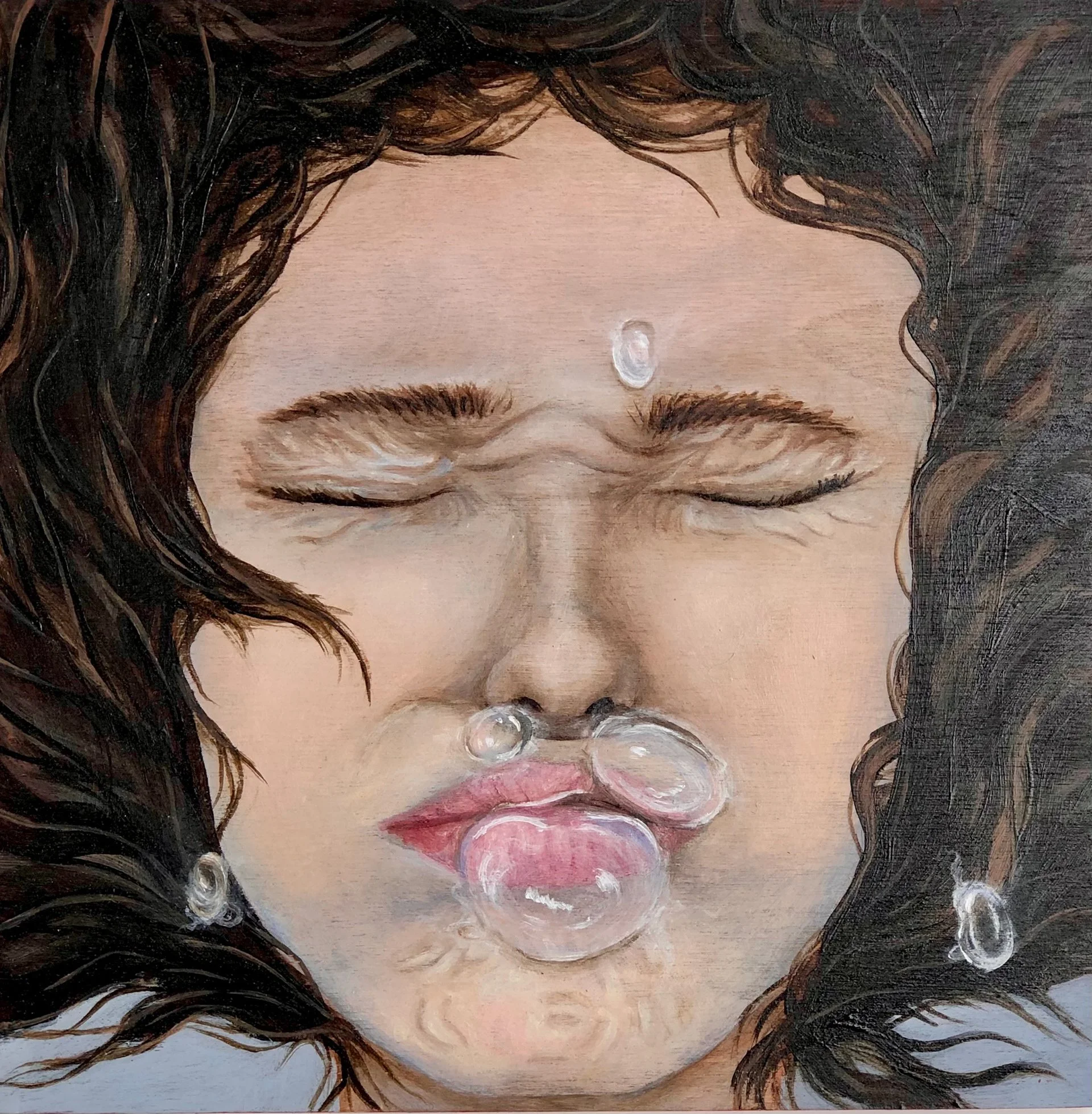 'Submerged'
Dimensions: 6in x 6in
Materials: Acrylic paint and fluid acrylic on wood panel