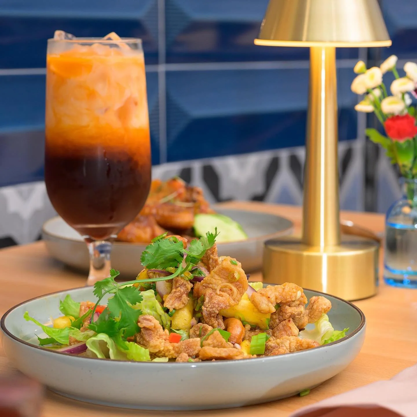 Pork Belly Salad 
Crispy Pork Belly Tossed with Pineapple, Cashew Nut, Shallots, Scallion, Cilantro and Thai Spice.
#thaifood #oldbridge #newjersey #foodlover #tasty