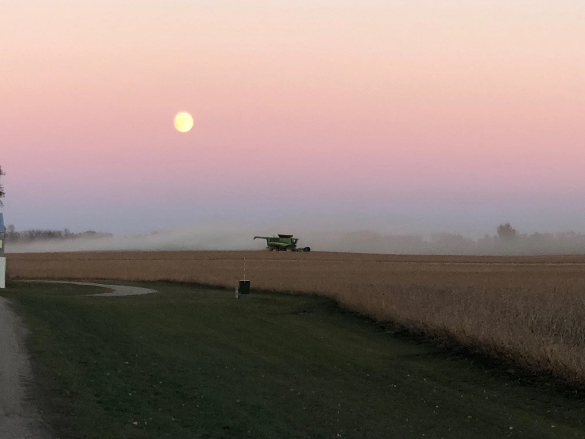 combine in a field
