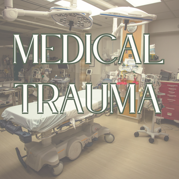 Illustrated cover for an article on healing after medical trauma