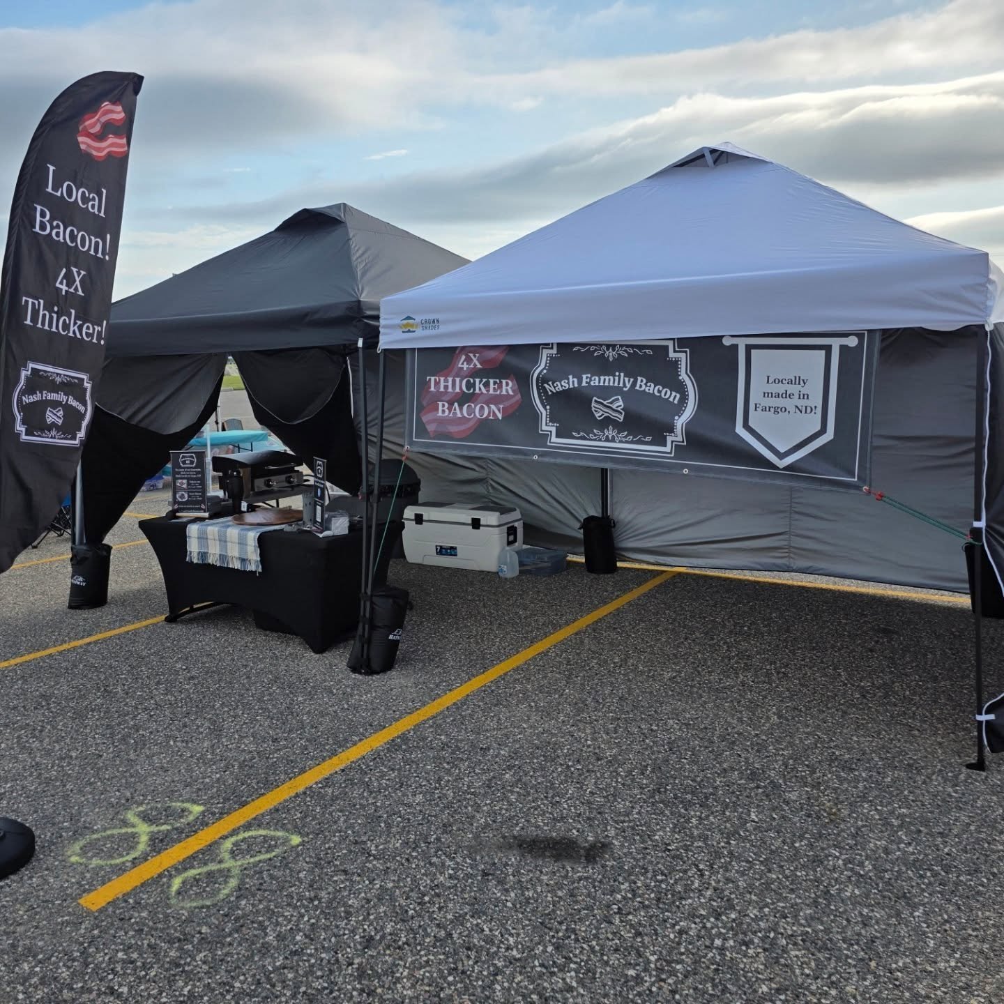 We're all setup at Shop the Lot! Come on down and get your bacon while it's in stock!
