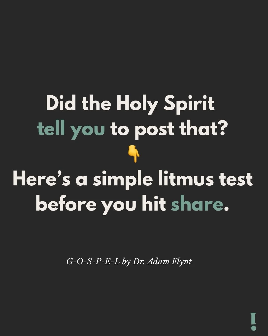 📱 Here&rsquo;s a quick filter we can run through before we blast things off to the internet. G-O-S-P-E-L by Dr. @adamsflynt 

#socialmediaministry #christianinfluencer #christianpodcast