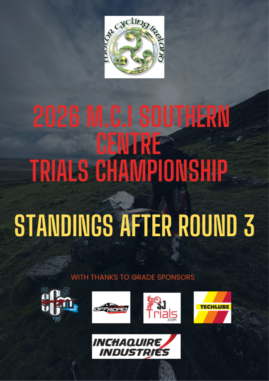 2026 M.C.I SOUTHERN CENTRE TRIALS CHAMPIONSHIP Standings after Round 3