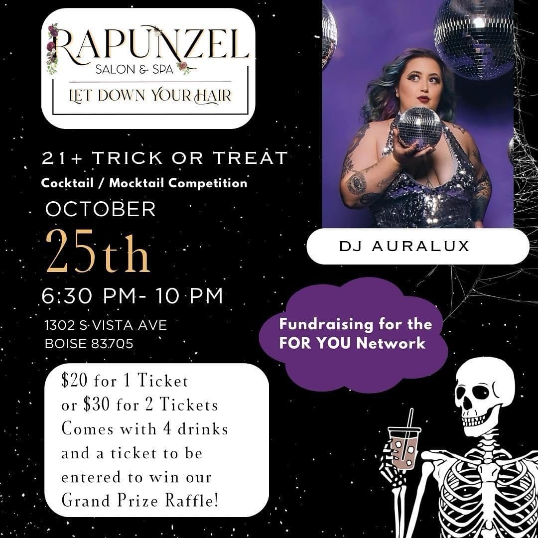 See y&rsquo;all at @rapunzelsalonandspa 10/25 for their Trick or Treat event! 

Peep the biiio for the liink to tiix🎟️