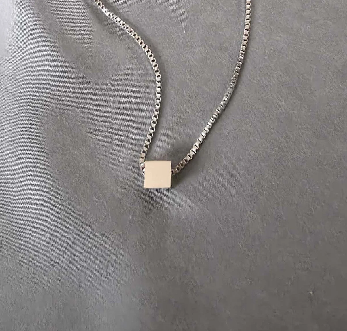 Cube Pendant Necklace