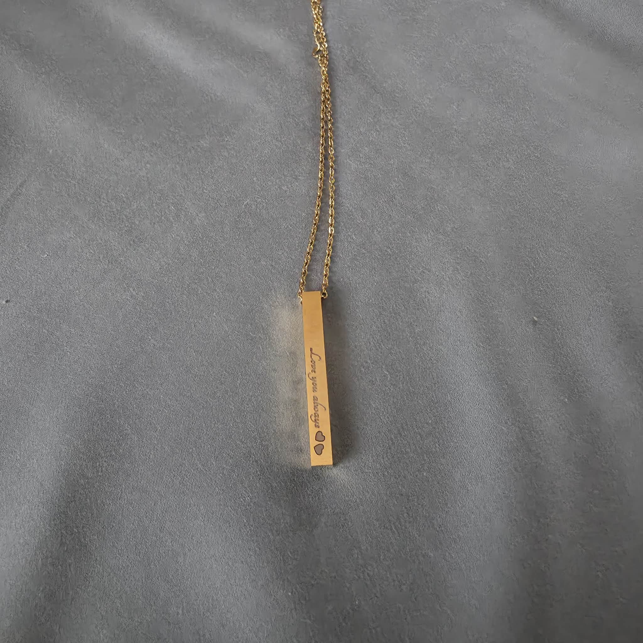 Vertical Pillar Pendant Necklace