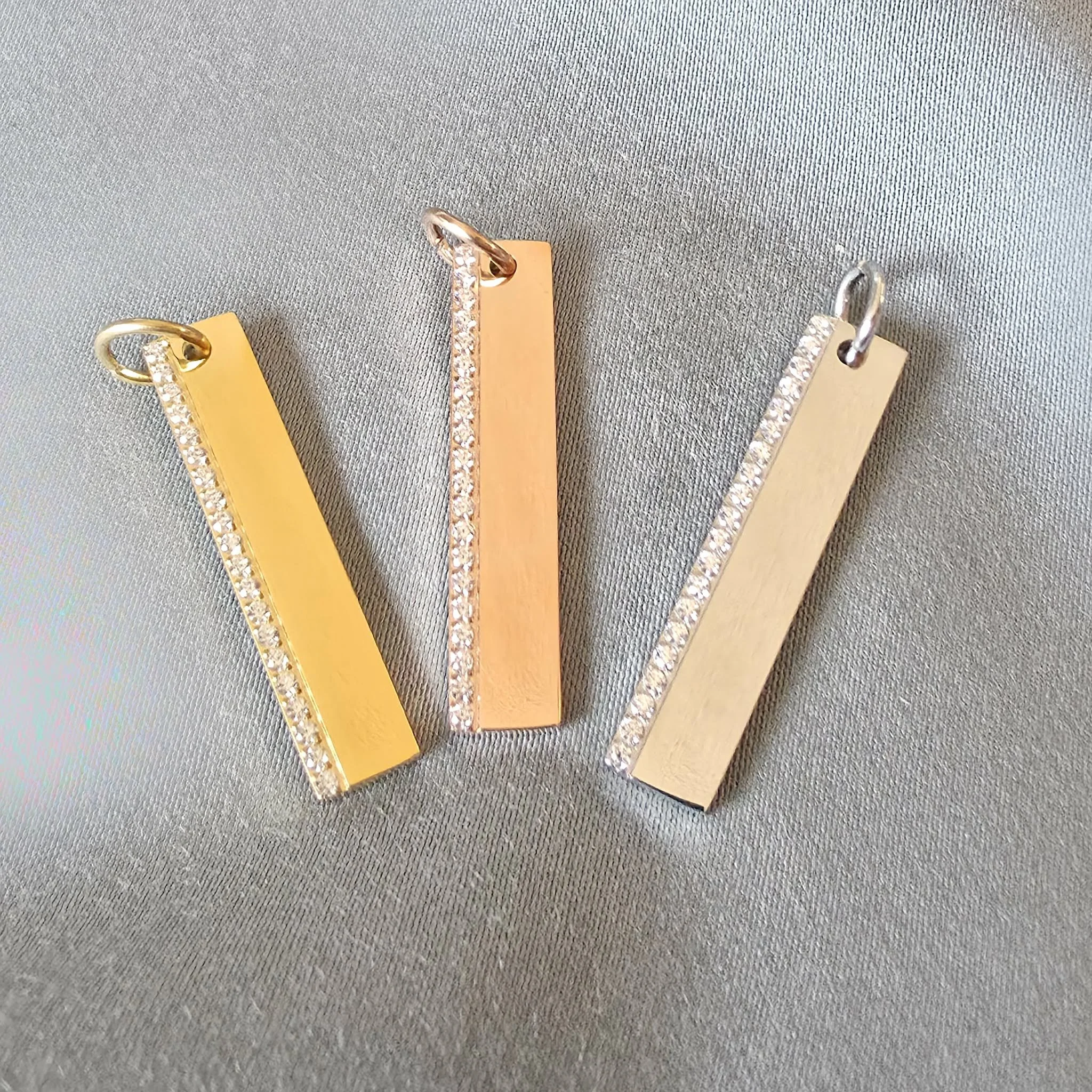 Luma Vertical CZ Bar Pendant