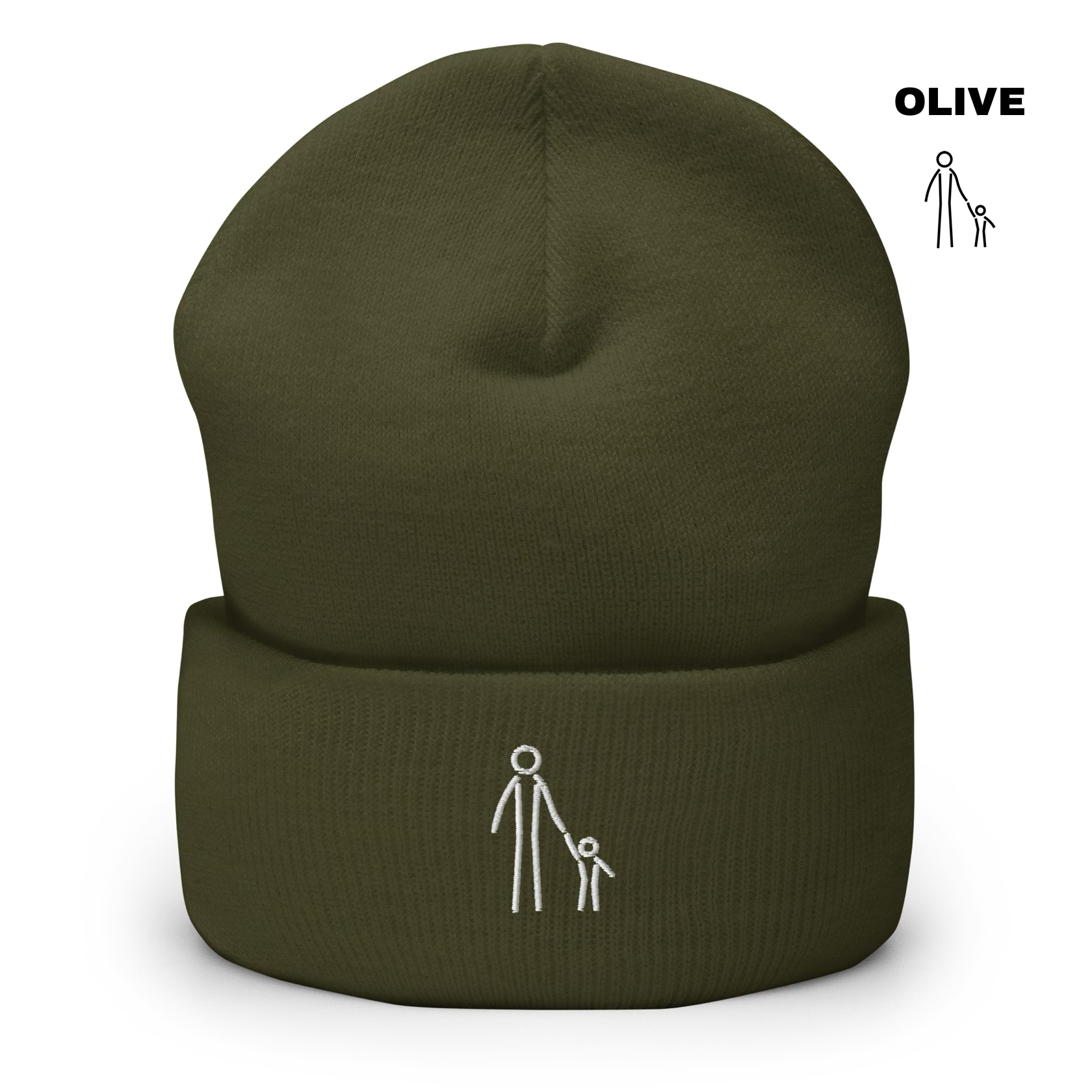 Father & Child Cuffed Beanie - Olive.png