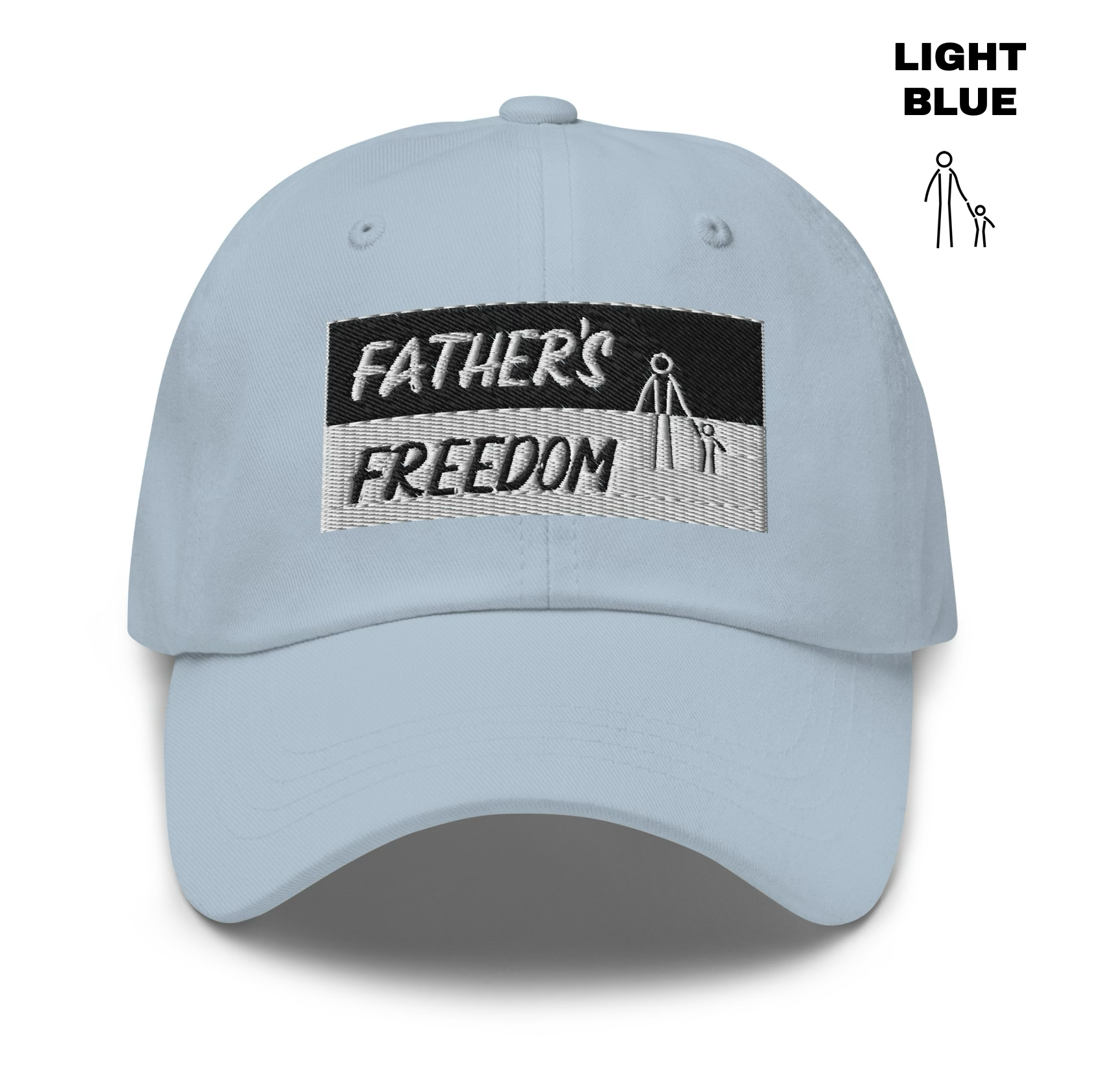 Father's Freedom Dad Hat - Light Blue.png