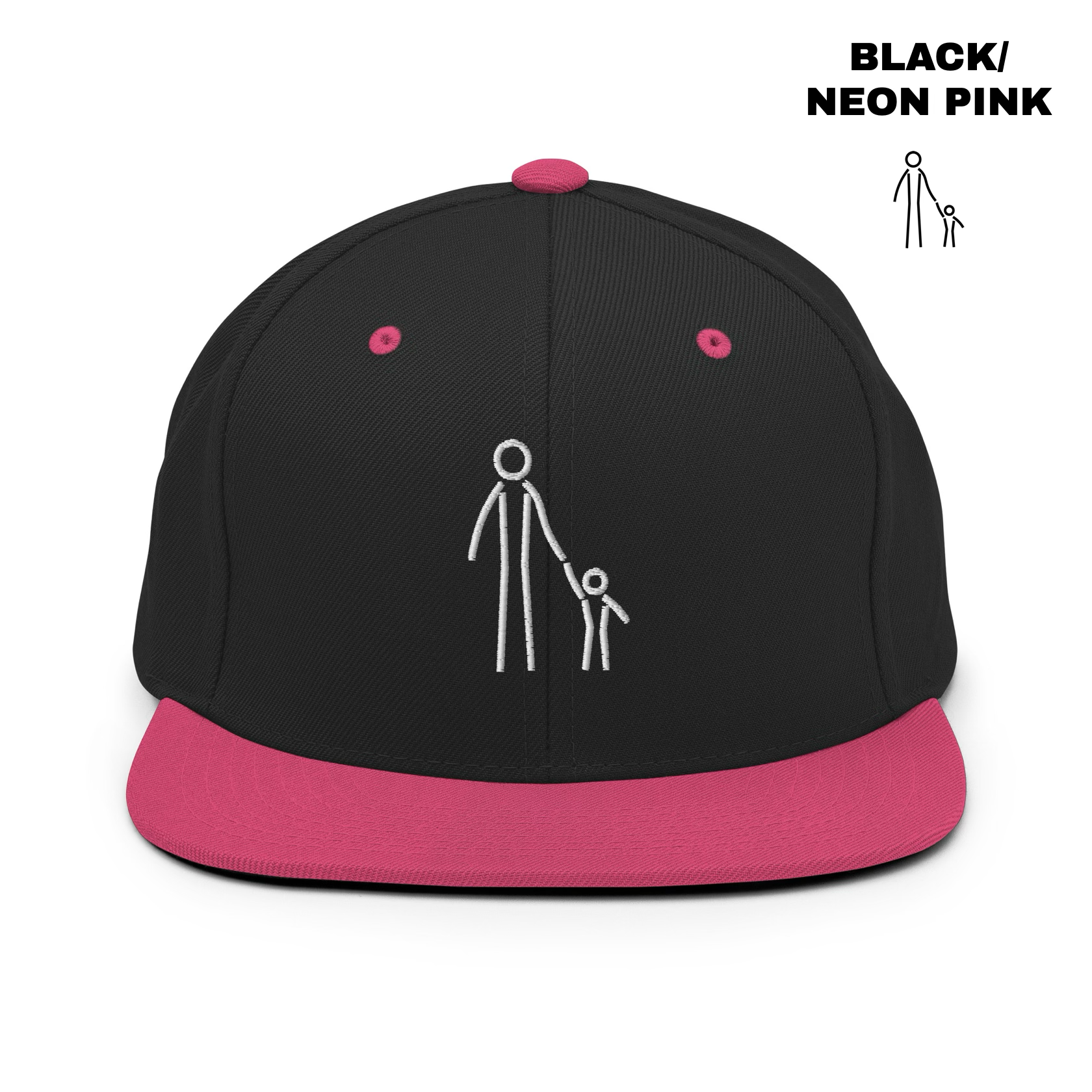 Father & Child Snapback - Black:Neon Pink.png