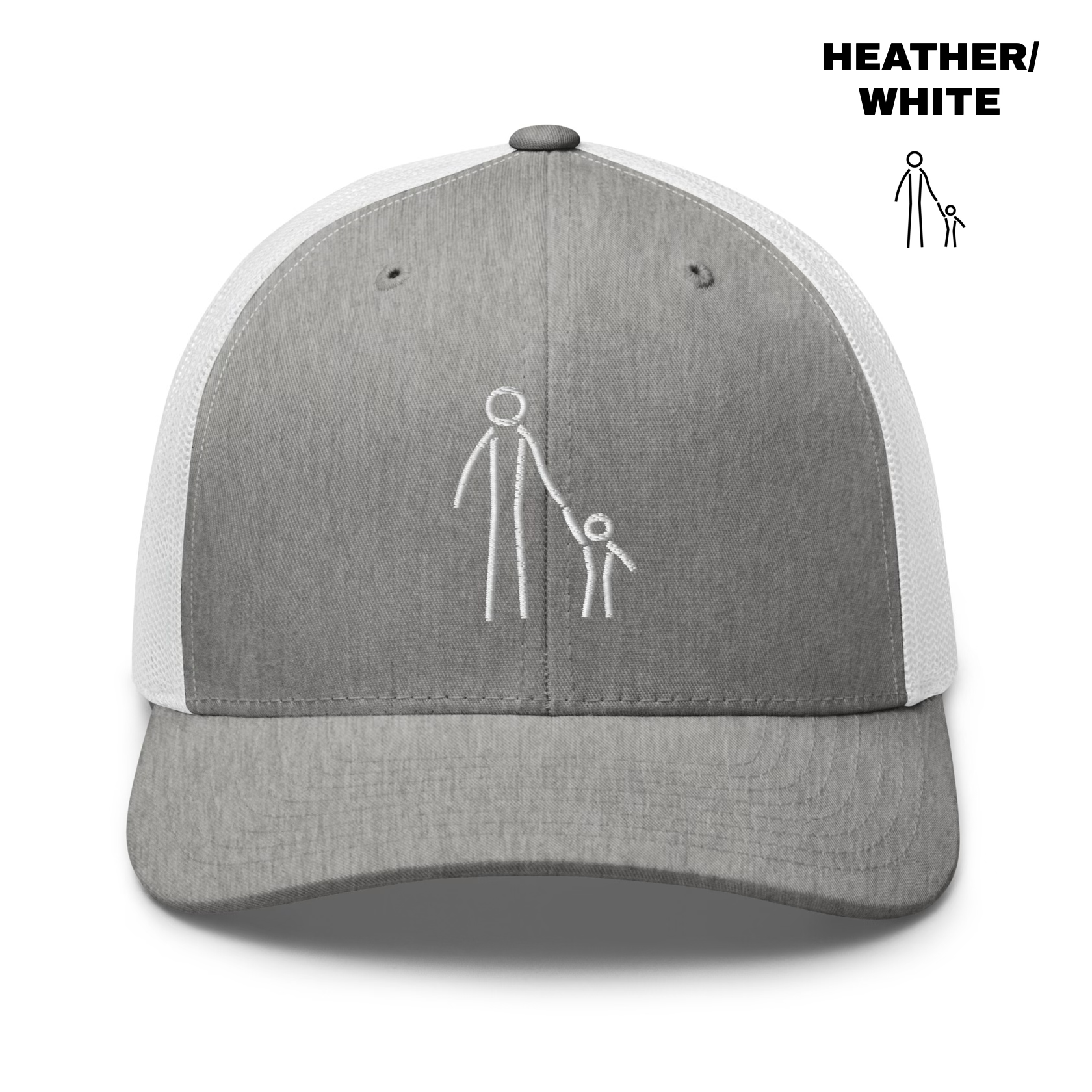 Father & Child Trucker - Heather:White.png