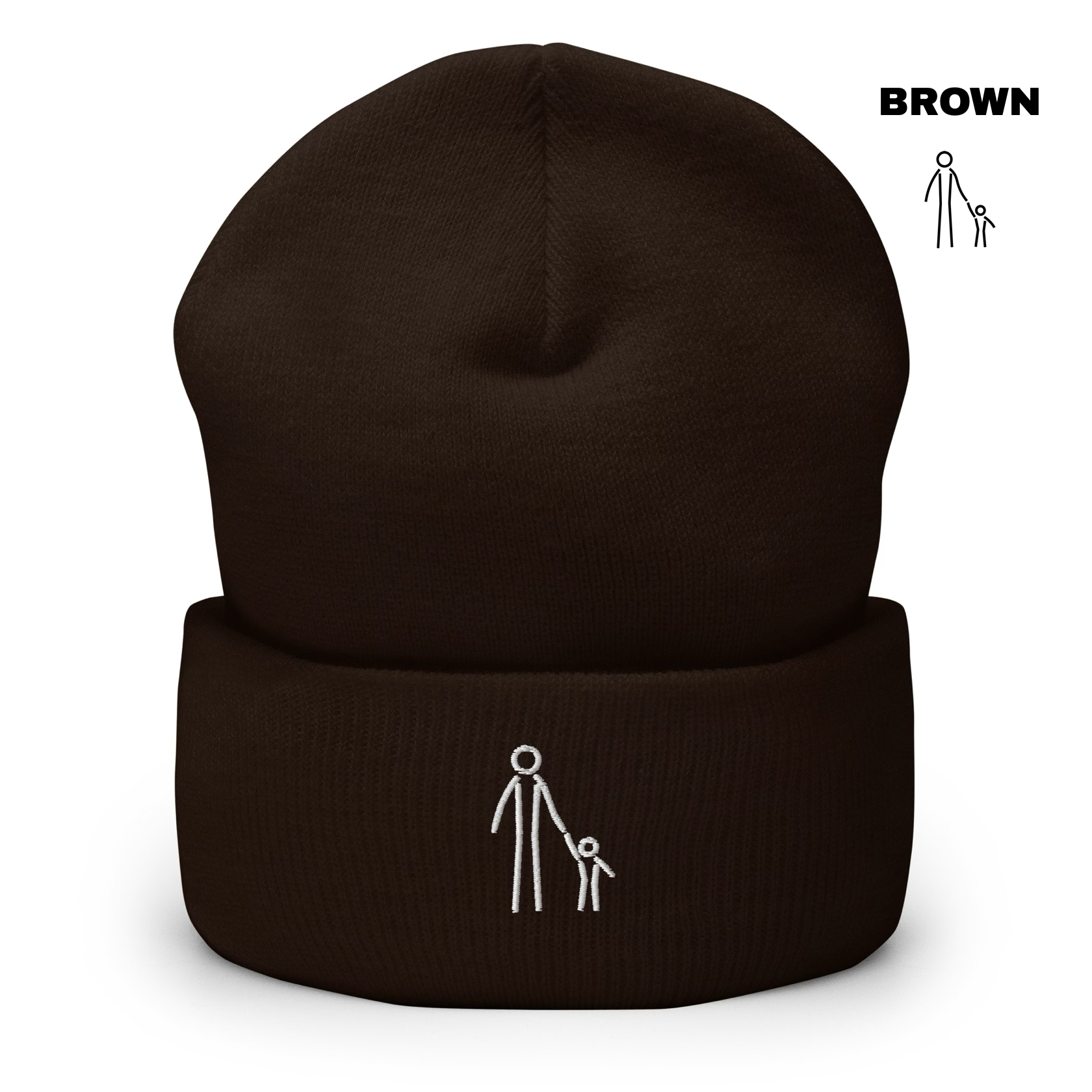 Father & Child Cuffed Beanie - Brown.png
