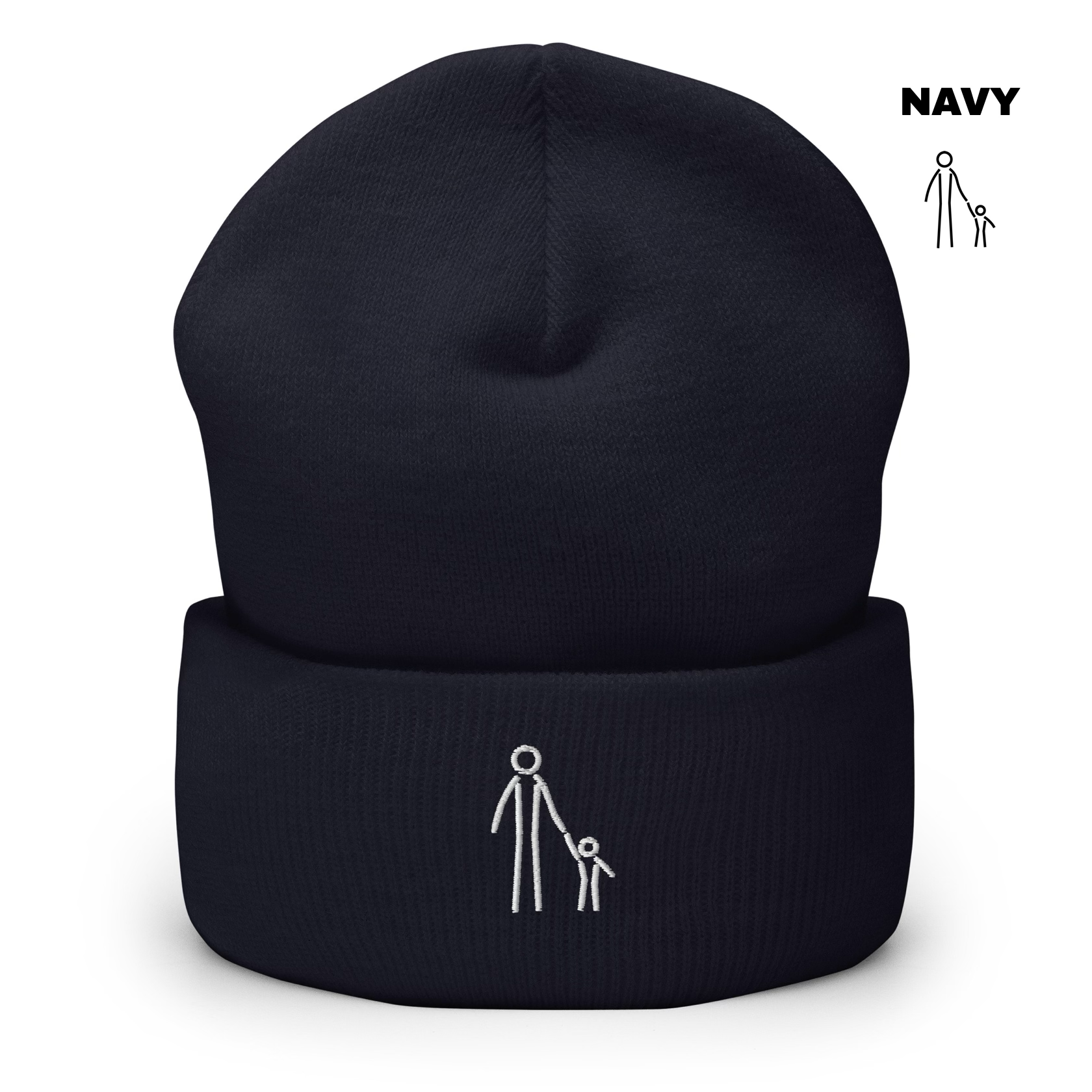 Father & Child Cuffed Beanie - Navy.png