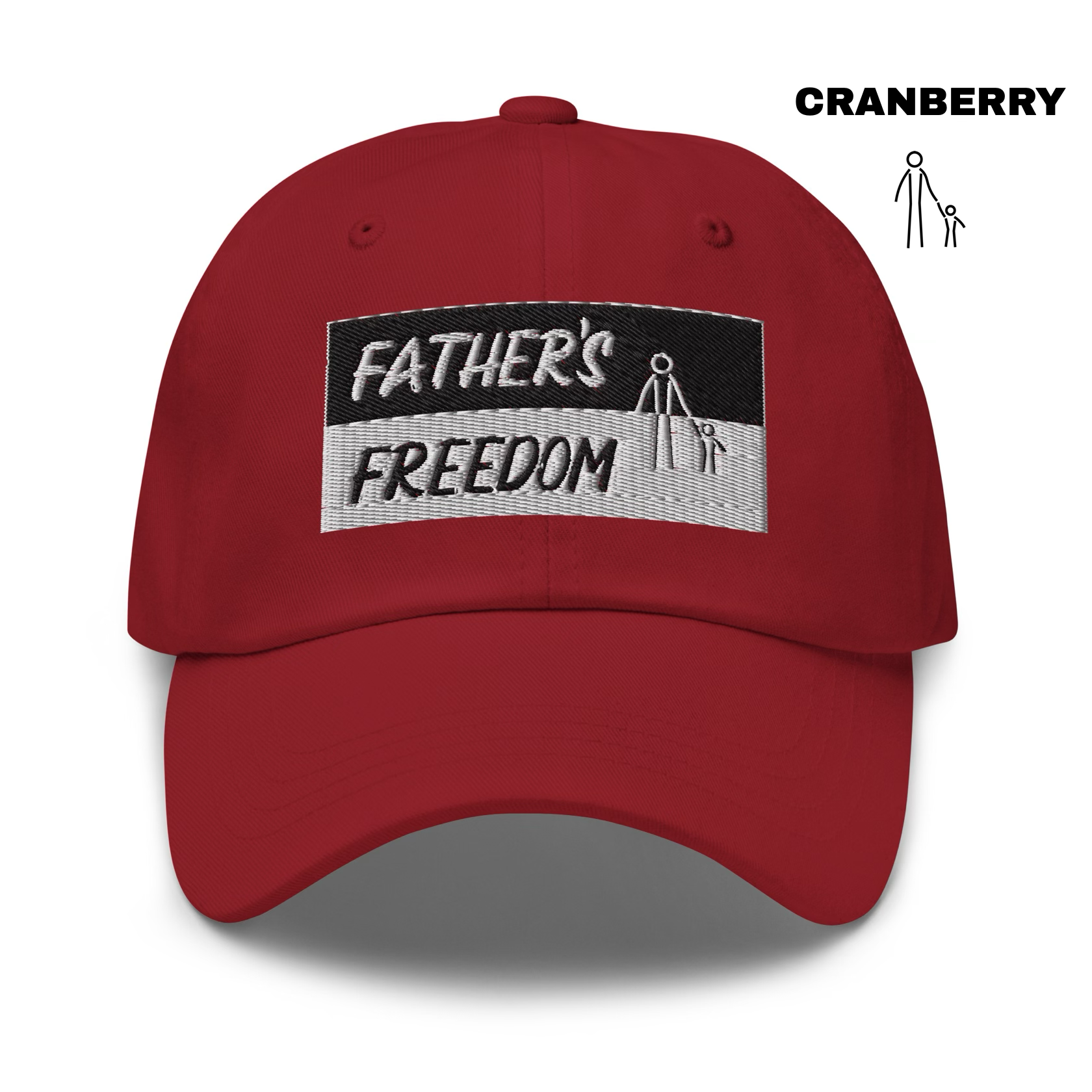 Father's Freedom Dad Hat - Cranberry.png