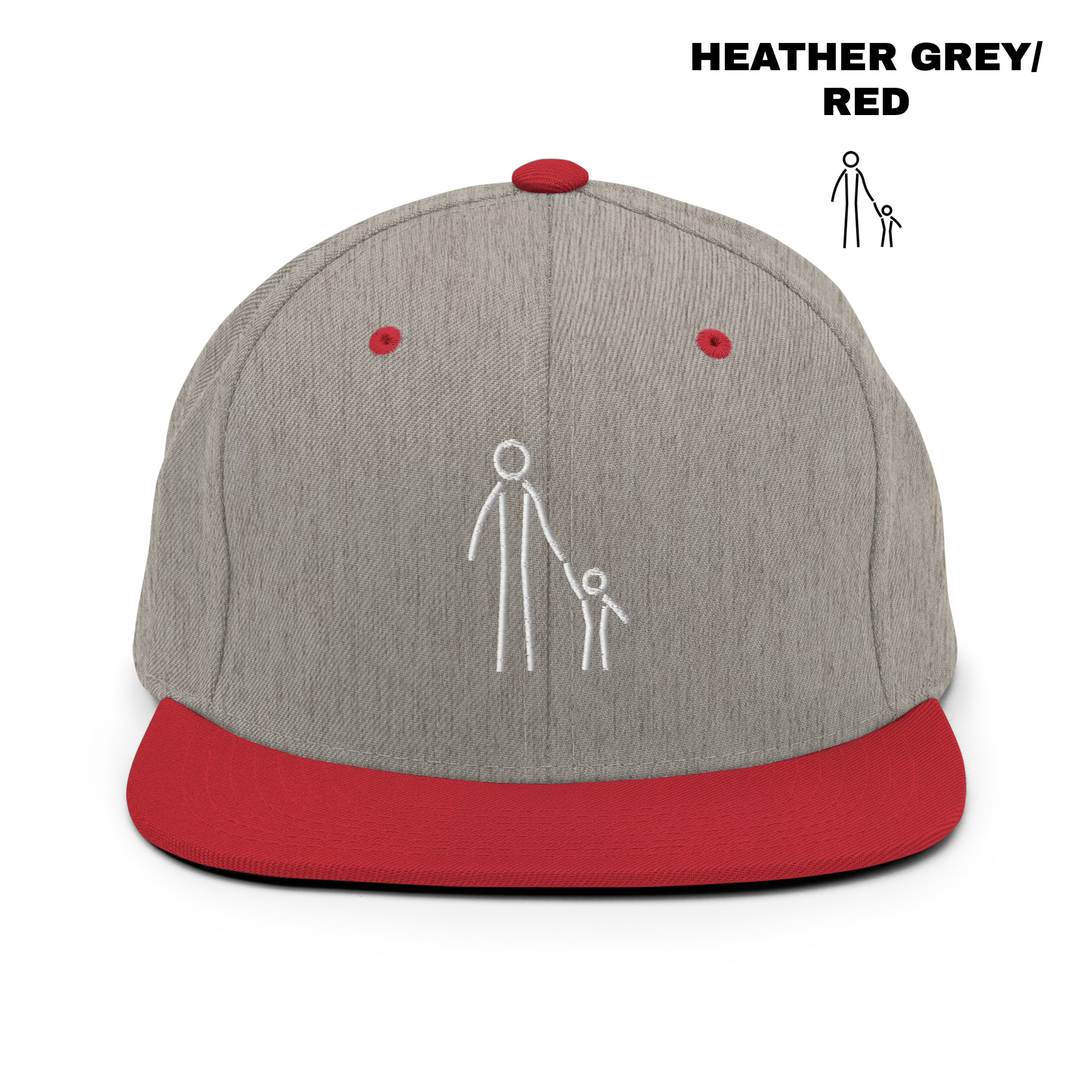 Father & Child Snapback - Heather Grey:Red.png