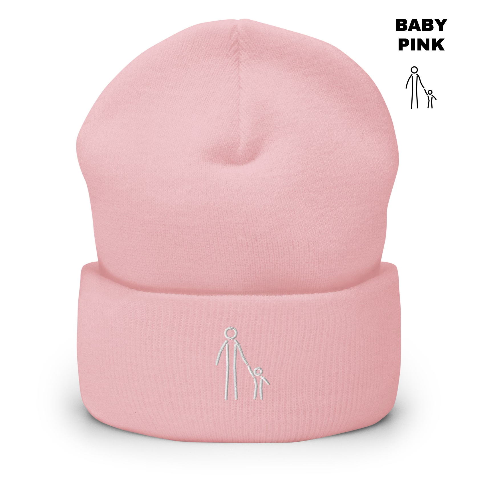 Father & Child Cuffed Beanie - Baby Pink.png