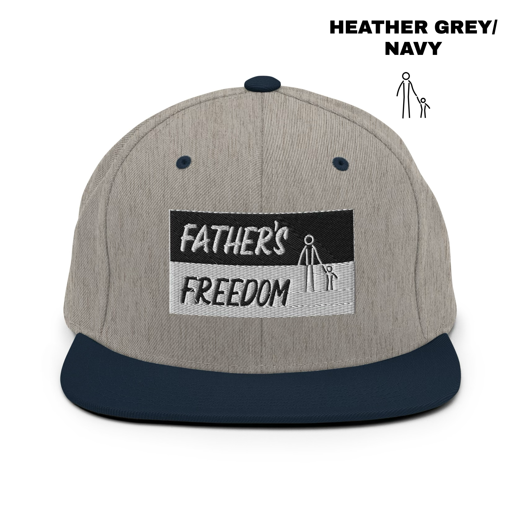 Father's Freedom Snapback - Heather Grey:Navy.png