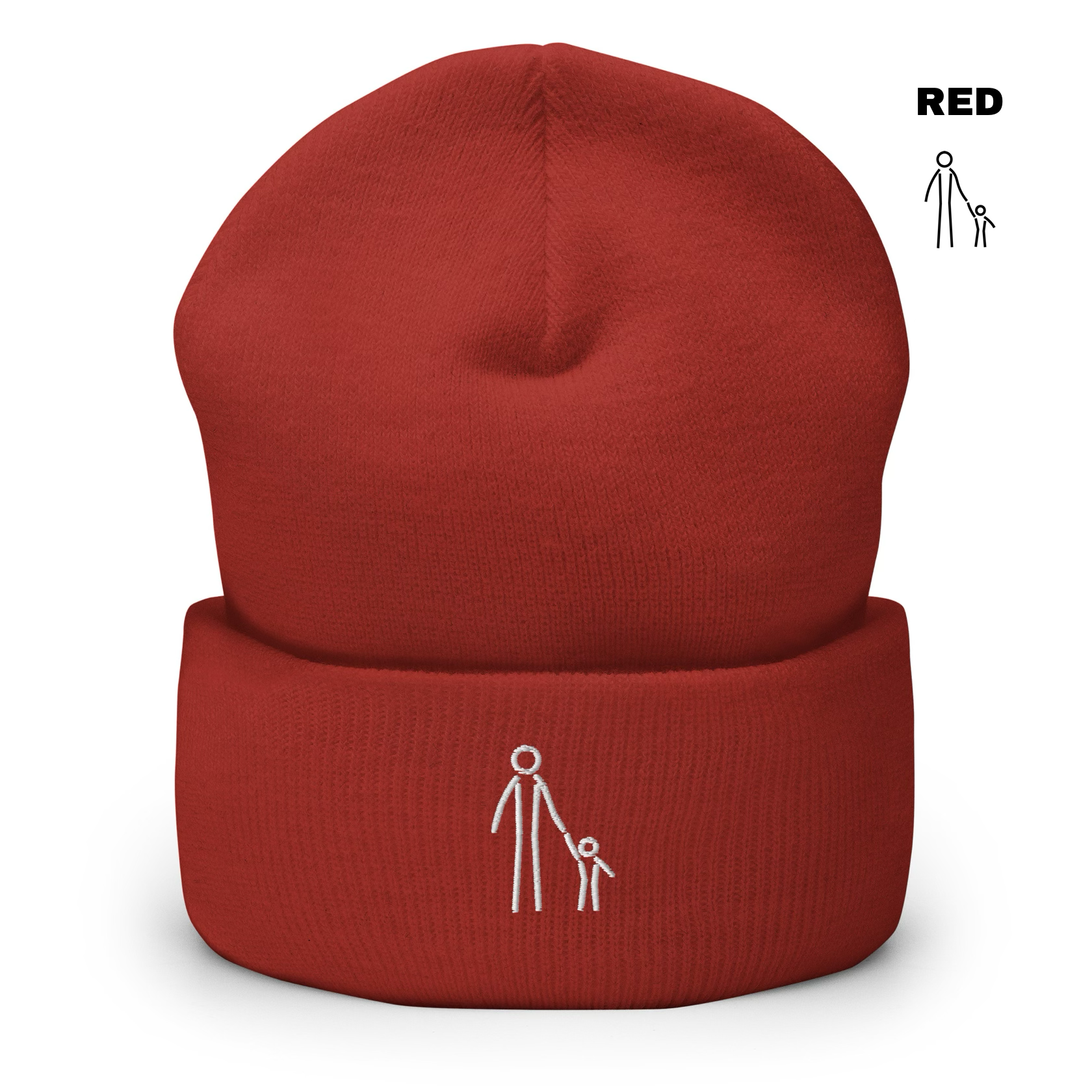 Father & Child Cuffed Beanie - Red.png