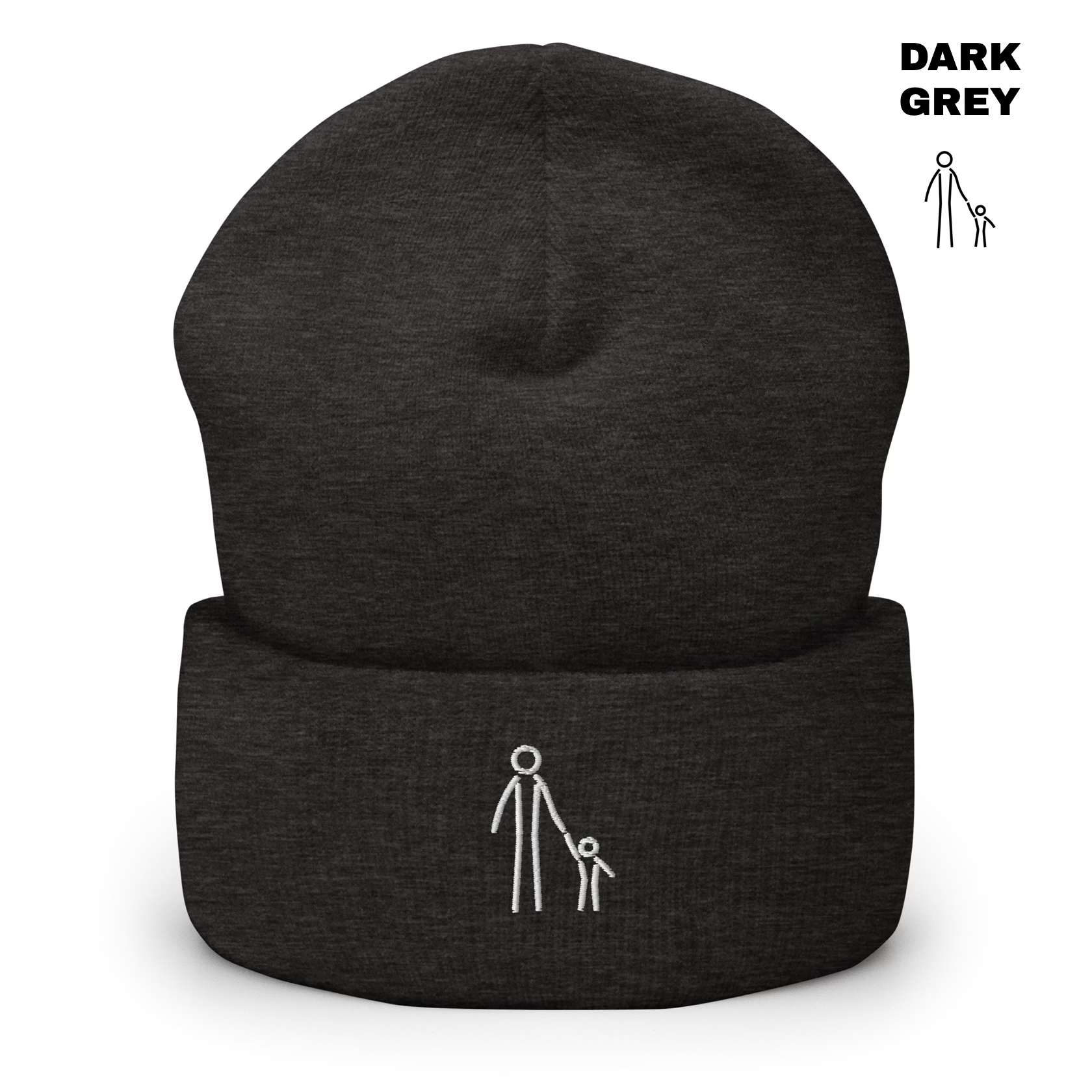 Father & Child Cuffed Beanie - Dark Grey.png