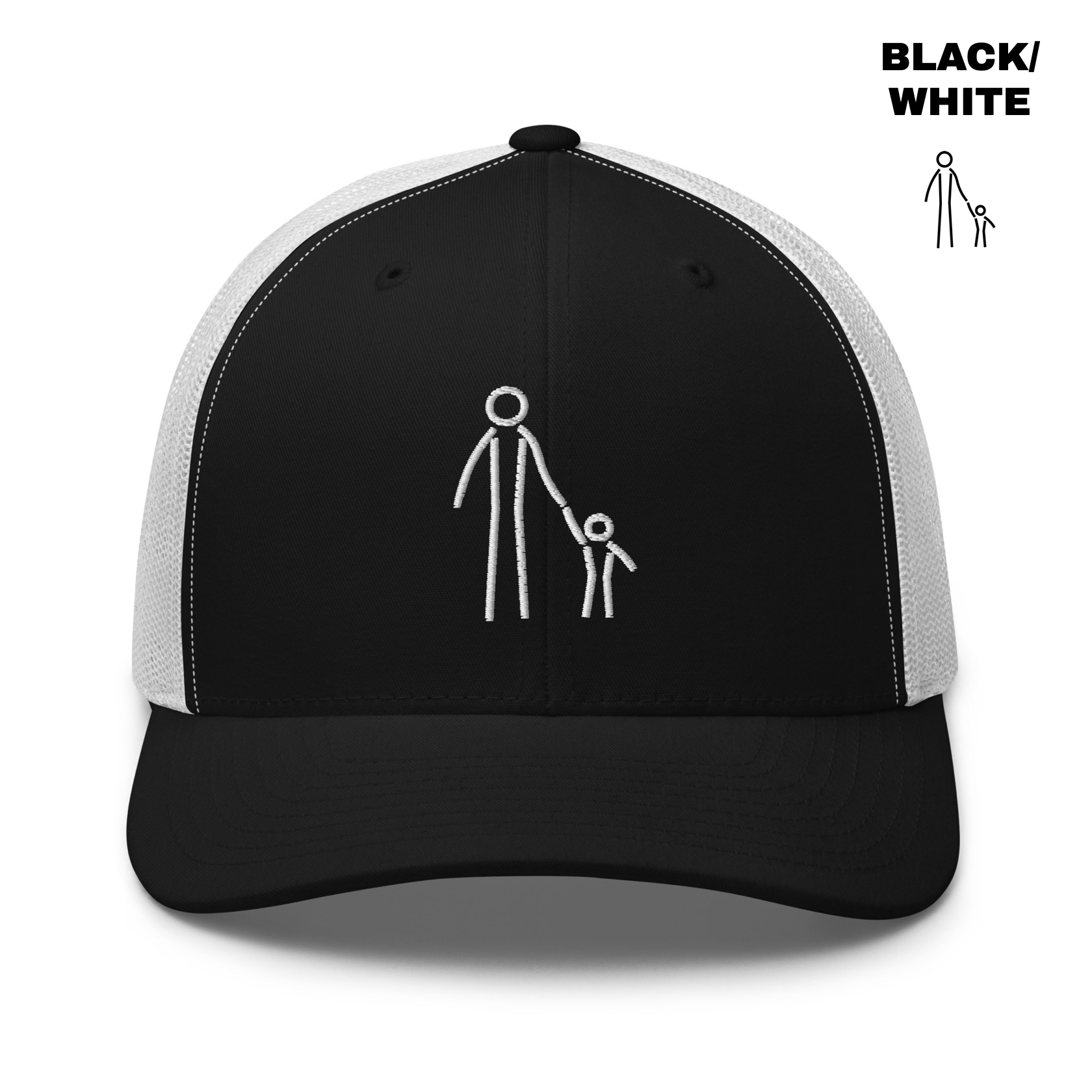 Father & Child Trucker - Black:White.png