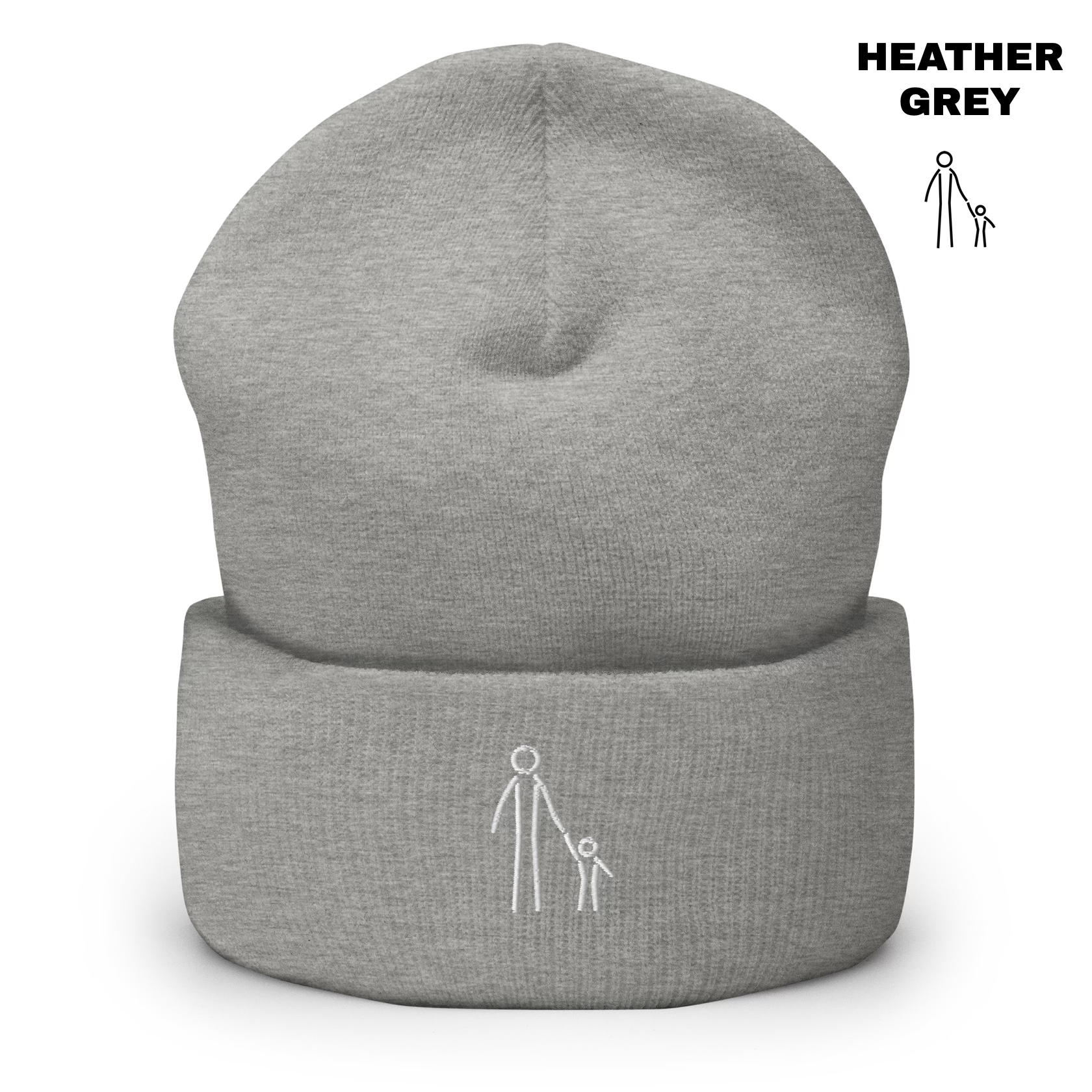 Father & Child Cuffed Beanie - Heather Grey.png