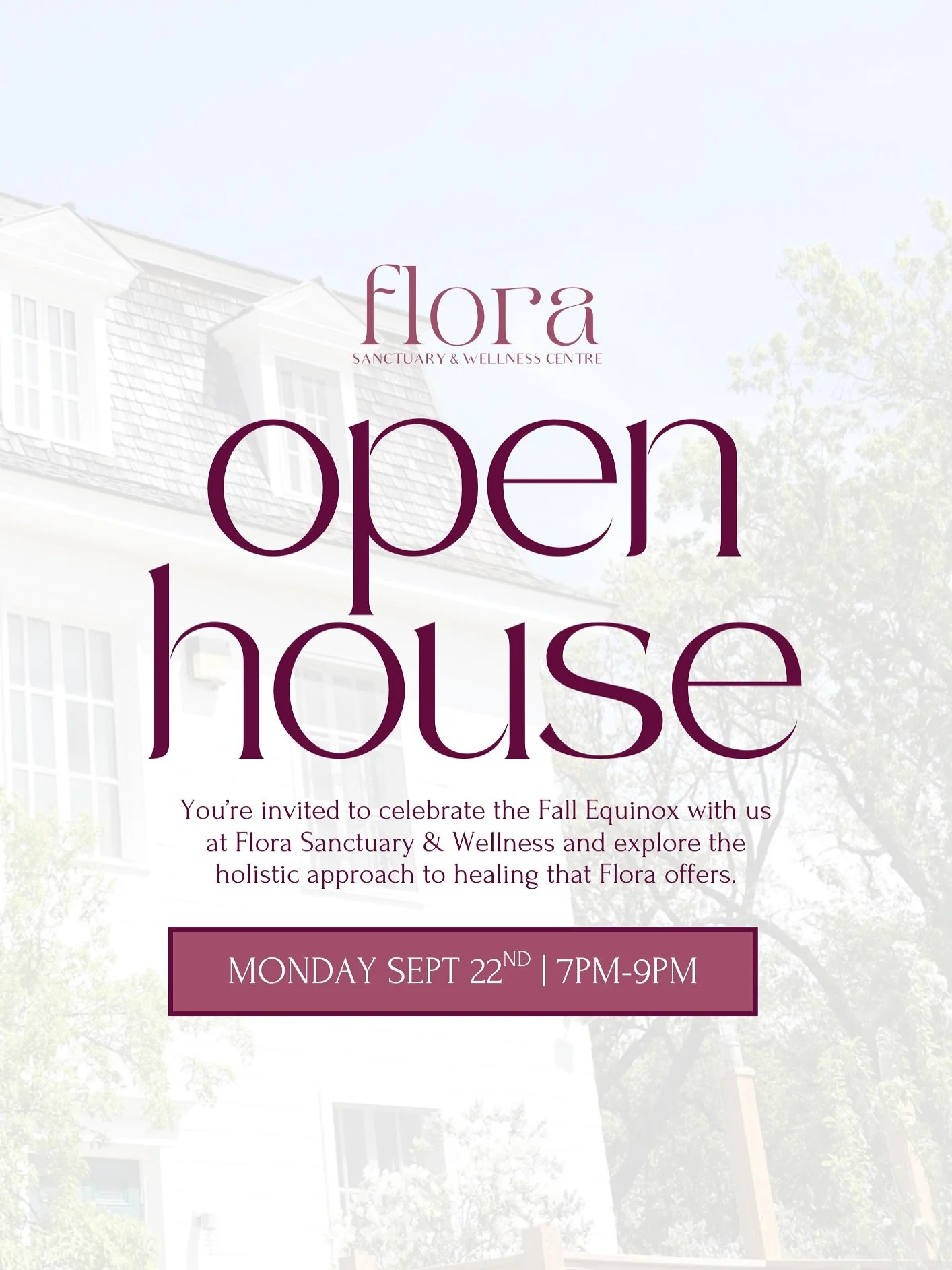 🌿✨ You&rsquo;re invited! ✨🌿

Join us at Flora Sanctuary &amp; Wellness for our Fall Equinox Open House on Monday, September 22nd from 7&ndash;9 PM.
✨ Experience sound bath + energy healing mini-sessions
✨ Enjoy relaxing mini massages
✨ Meet &amp; g