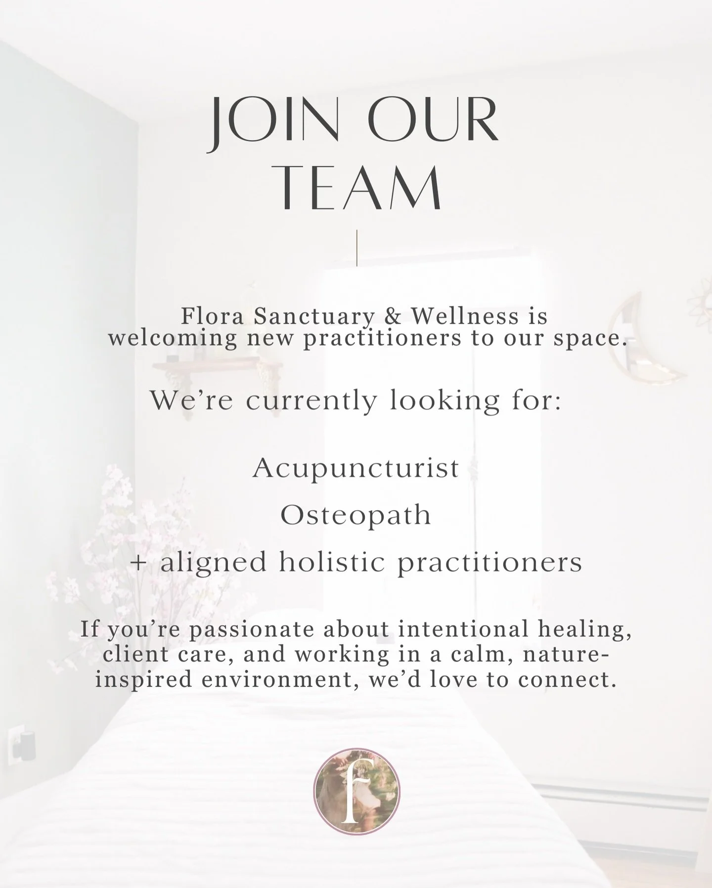 Join our wellness sanctuary 🤍🌿
We&rsquo;re currently expanding our practitioner team and would love to welcome the right fit into our space.

Acupuncturist, Osteopath + aligned holistic practitioners
Email: hello@florasanctuarywellness.com

#Winnip