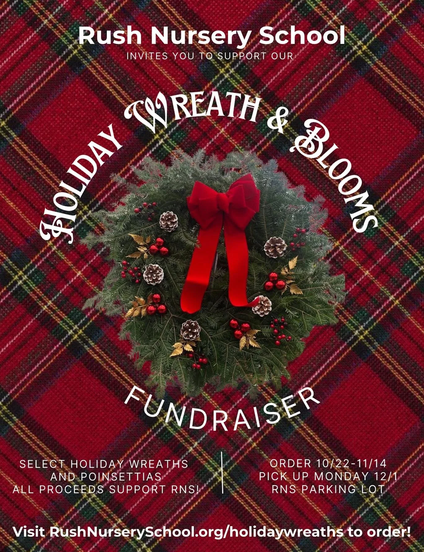 Bring home the spirit of the season with the RNS Holiday Wreath & Blooms Fundraiser! Beautiful wreaths and vibrant poinsettias from Chase’s Greenhouse are the perfect way to decorate for the holidays. All proceeds benefit RNS! Visit https:/