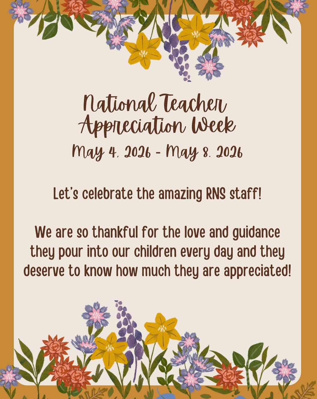 National Teacher Appreciation Week is coming up next week, 5/4 - 5/8! 🍎✨

If you&rsquo;re looking for a simple way to show a little extra love, we&rsquo;ve attached our teachers&rsquo; &ldquo;favorites&rdquo; sheets to help with ideas. It&rsquo;s fu