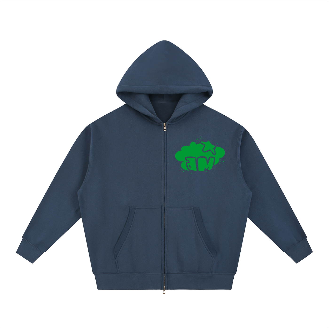 Lotus Boxy Fleece Dbl Zip Hoodie