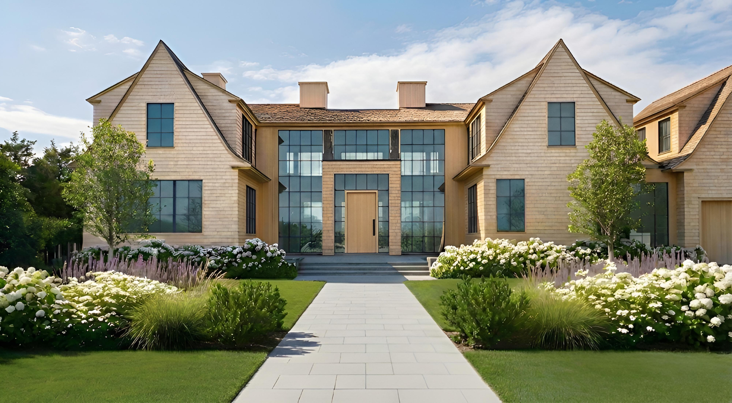 Hamptons home front windows