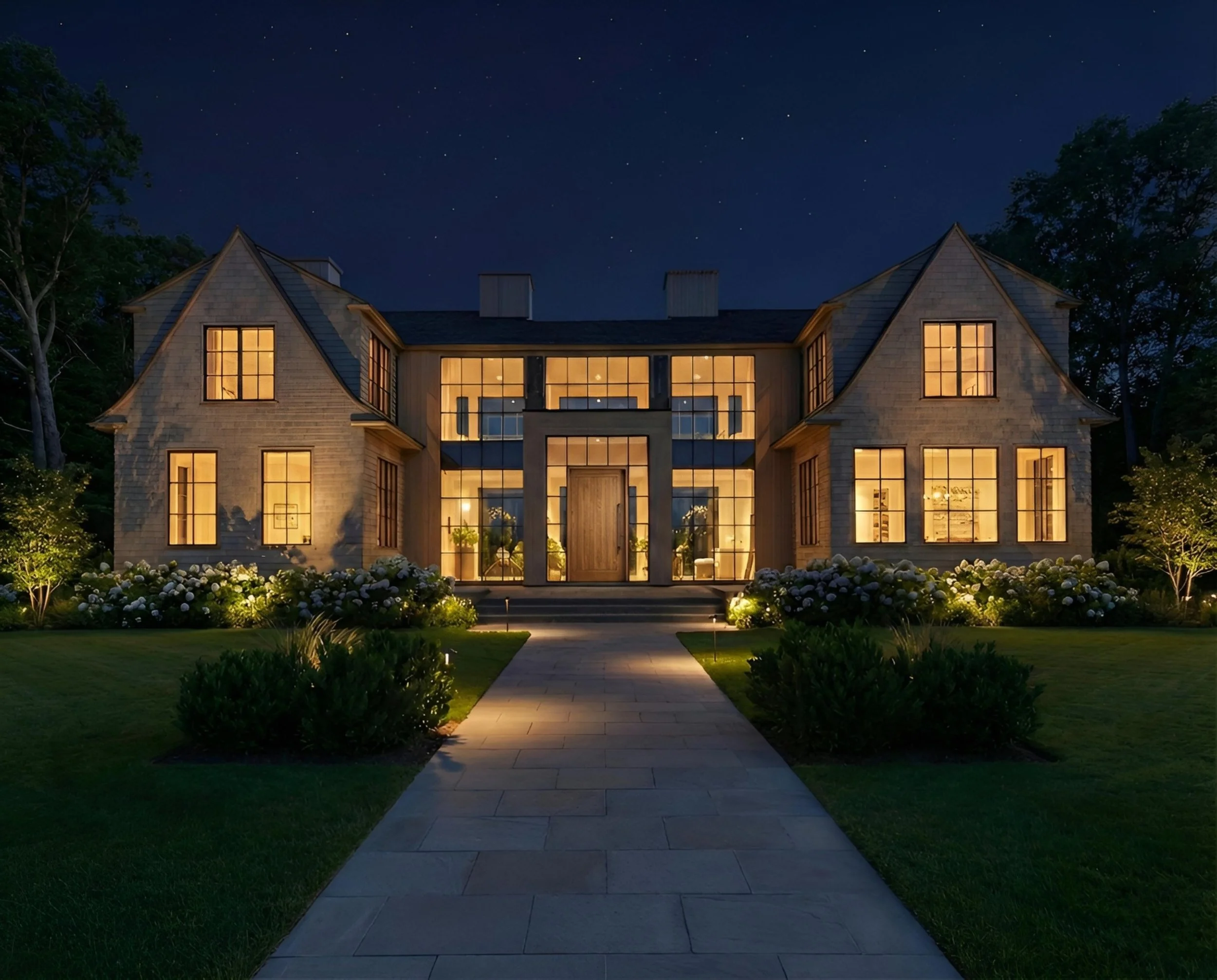 Hamptons home front windows