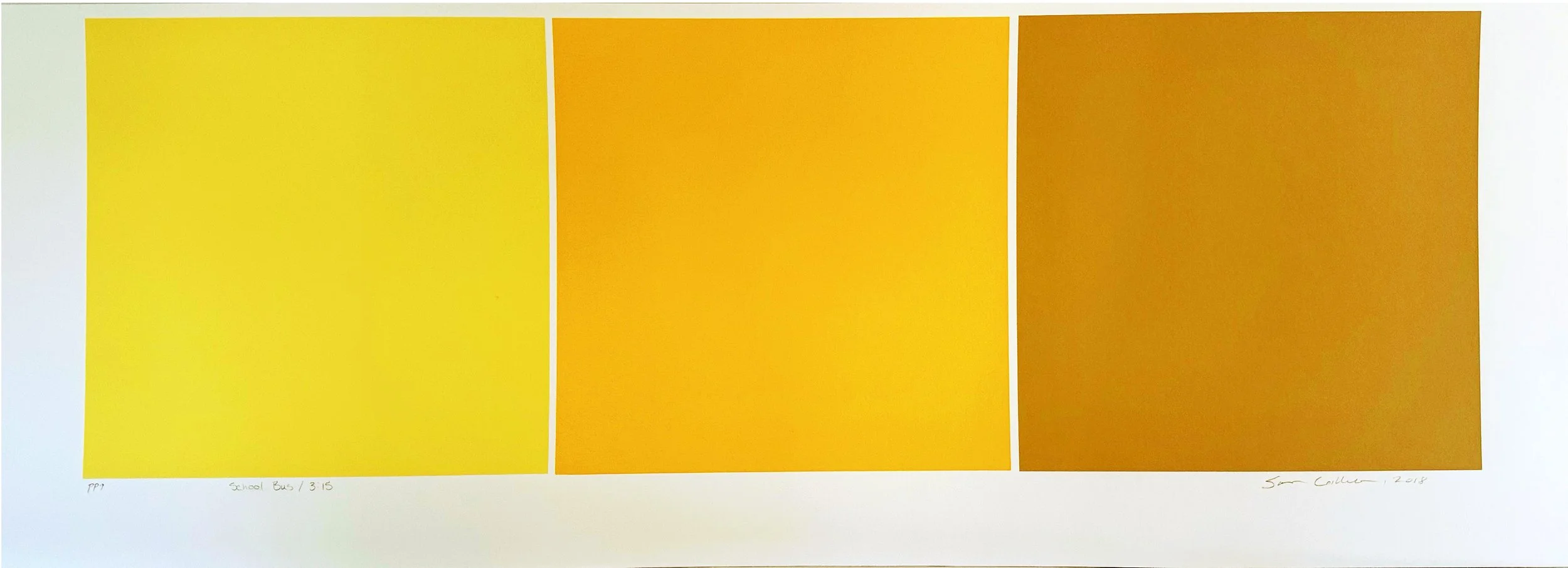 "School Bus/3:15", 2018, screenprint, 18.5" x 51.5"