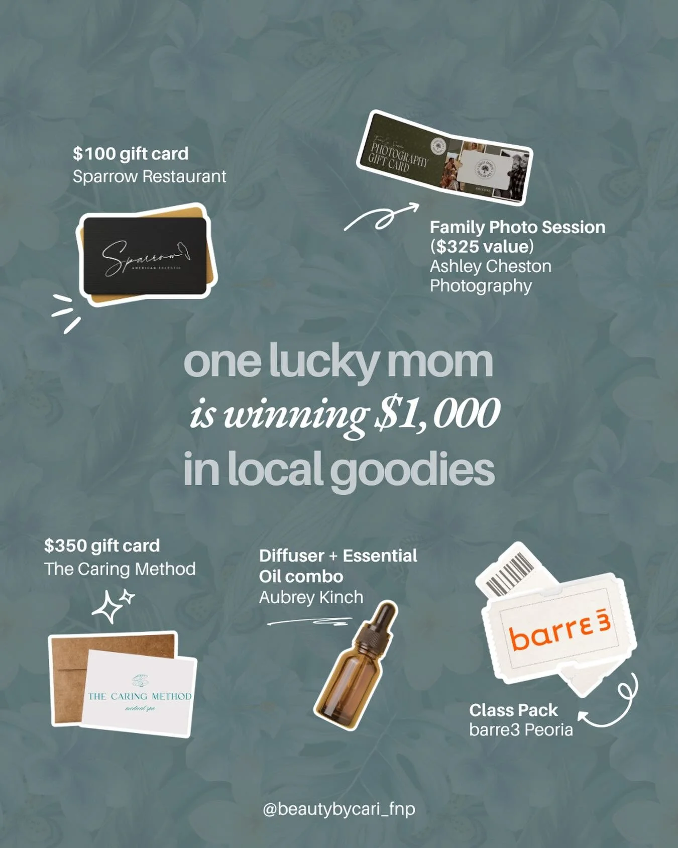 Because moms deserve more than flowers this year 👏🤍

We teamed up with some amazing local businesses to gift ONE lucky winner the ultimate Mother&rsquo;s Day prize package:

✨ $100 gift card to @sparrowtrailhead 
✨ Class Pack from @barre3northpeori