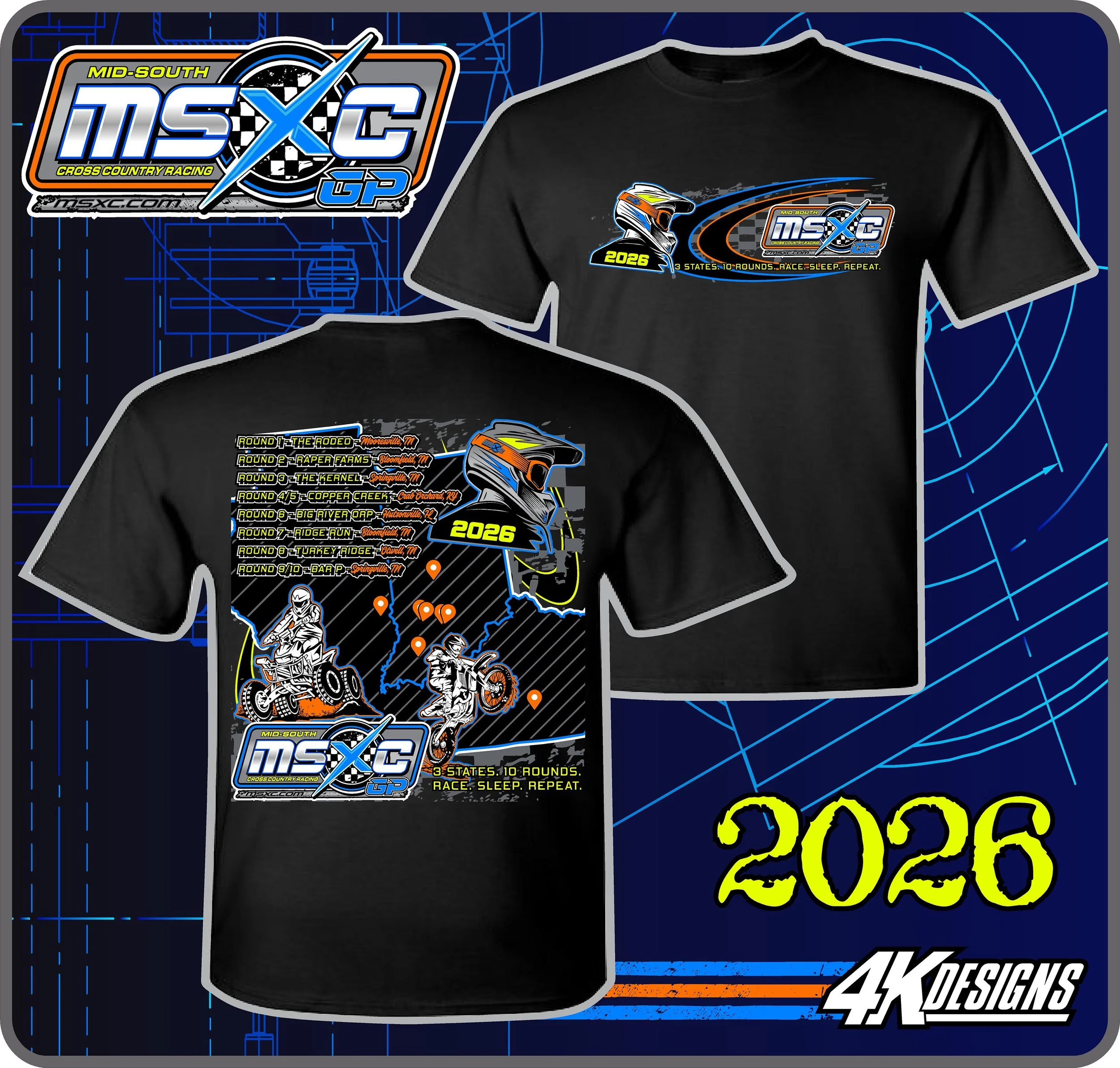 2026 MSXC GP Schedule T-Shirt