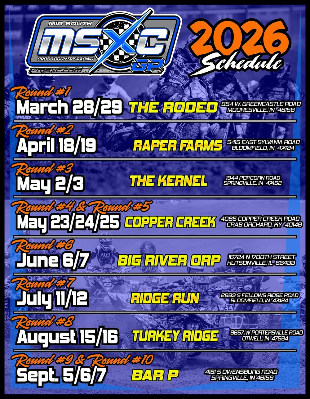 Msxc Racing Schedule — MSXC GP